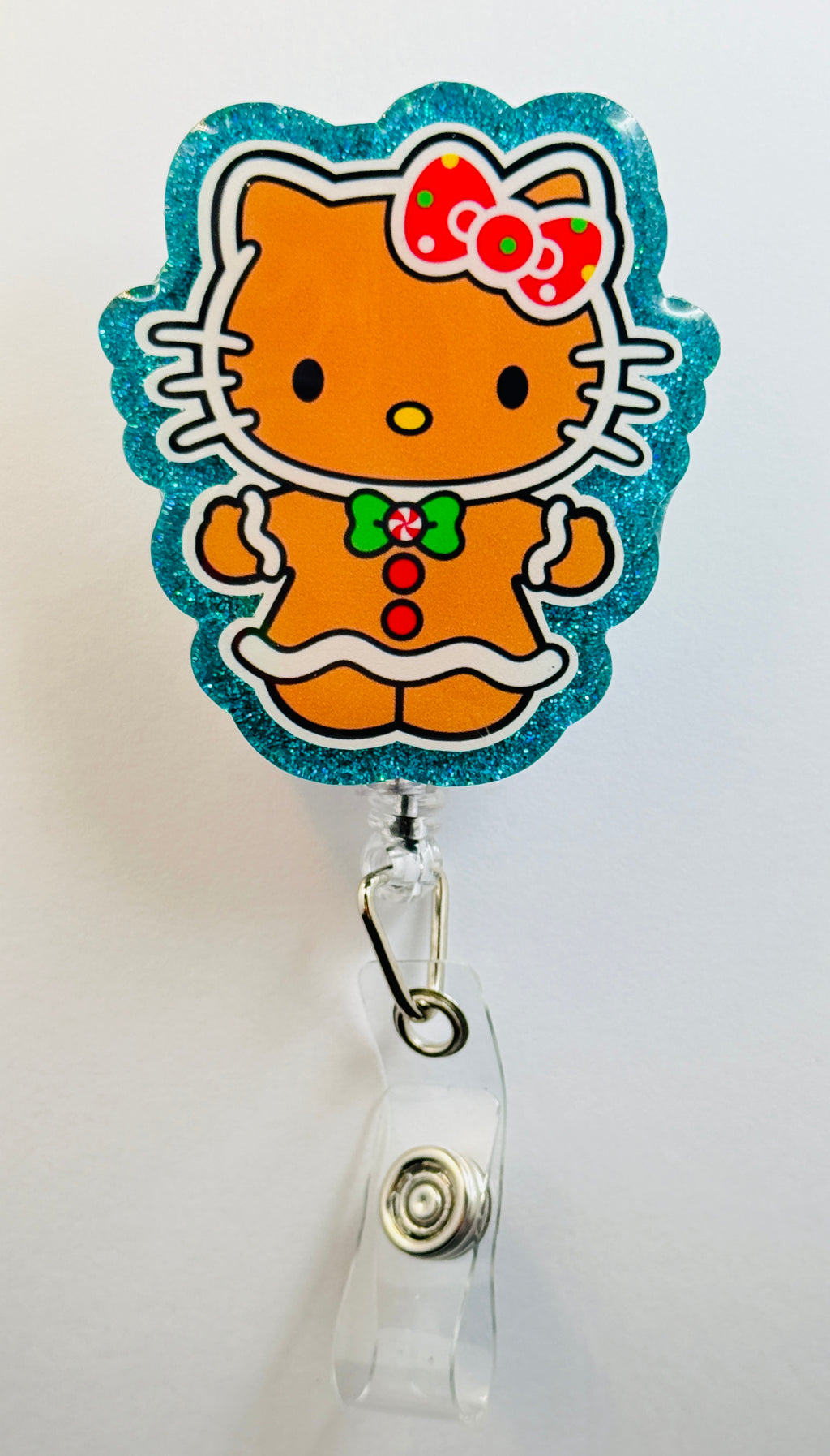 Christmas Gingerbread Kitty Inspired Badge Reel