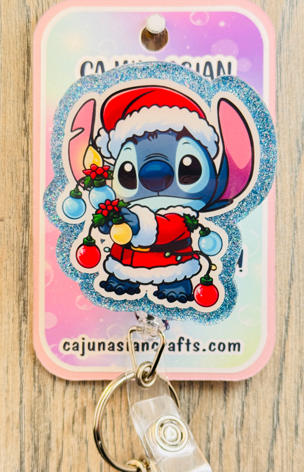 Christmas Stitch Cartoon Inspired Badge Reel