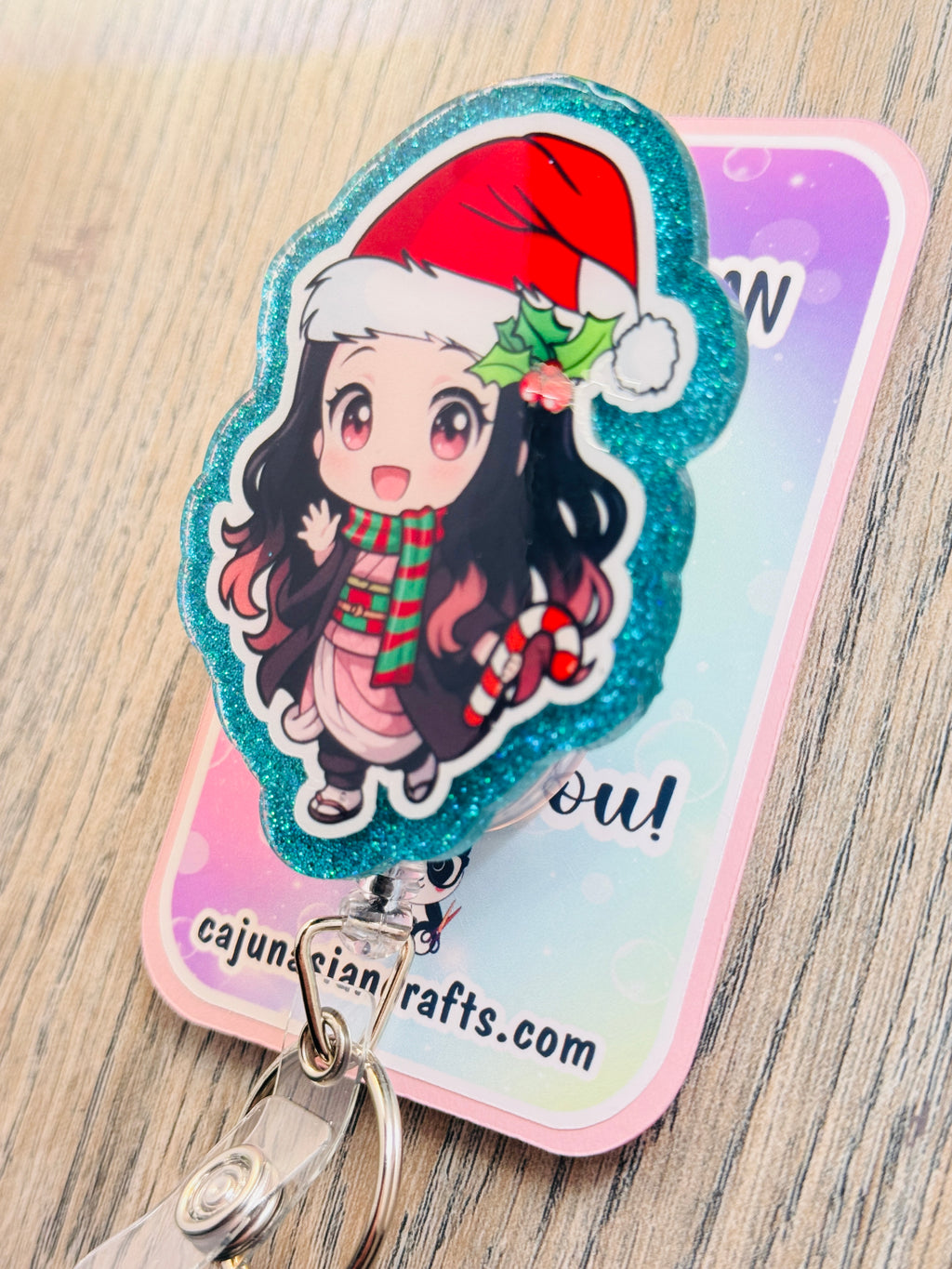 Christmas Demon Girl Anime Inspired Badge Reel