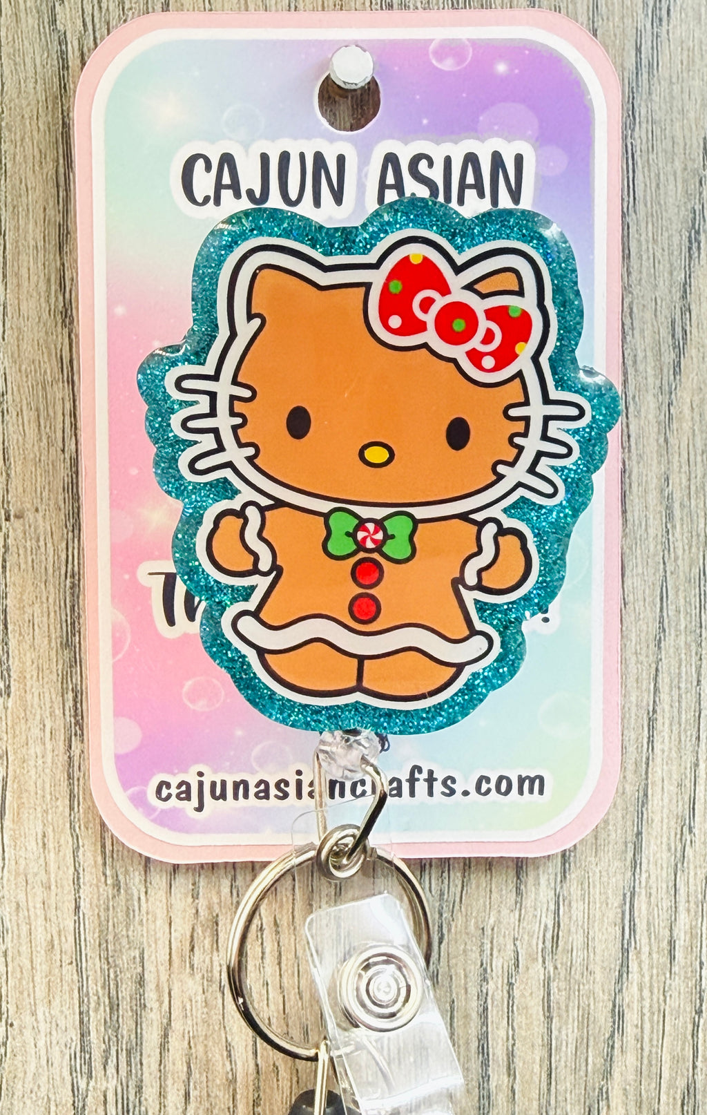Christmas Gingerbread Kitty Inspired Badge Reel