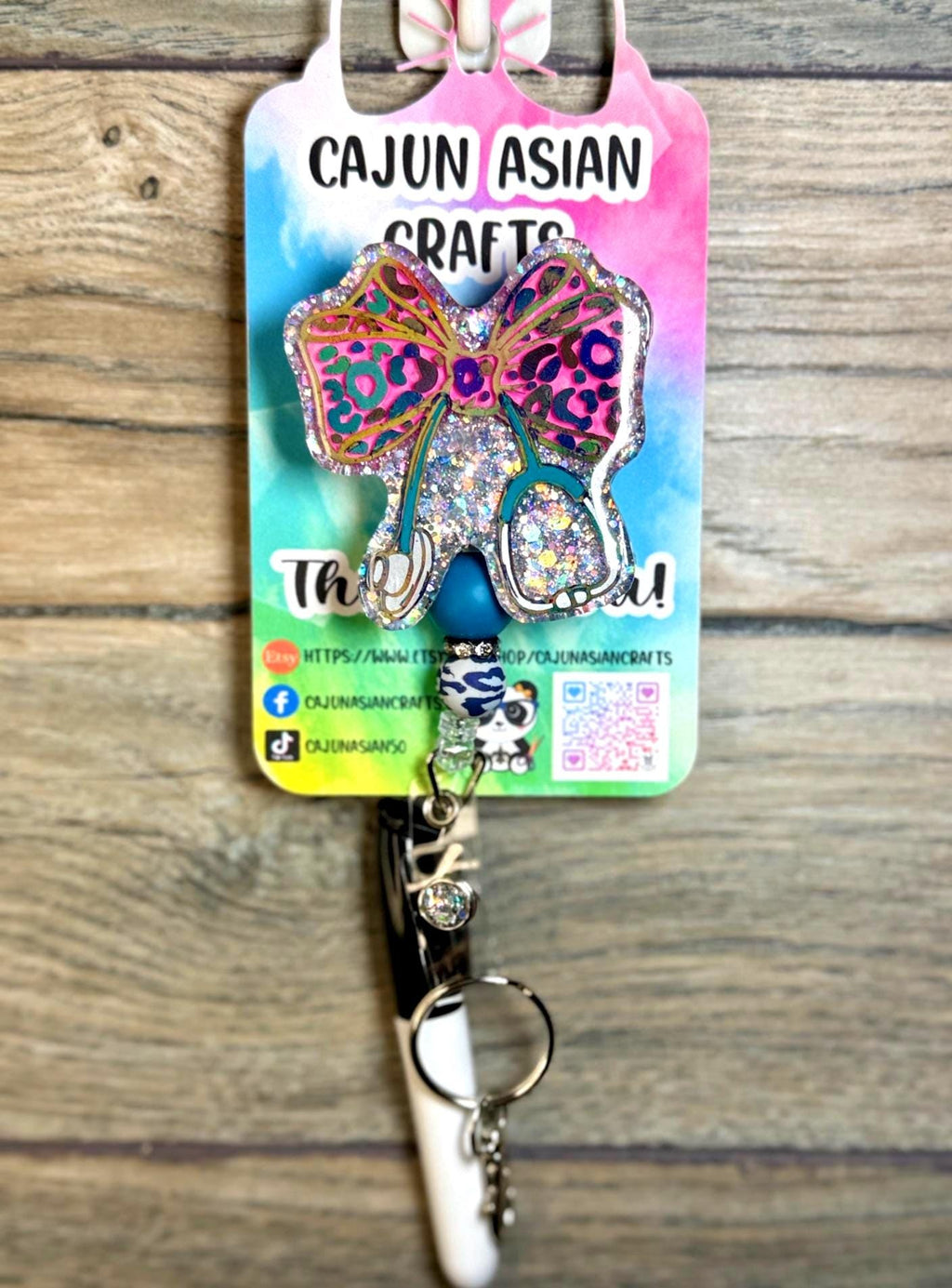 Stethoscope Bow Badge Reel/ ID Clip-Retractable Clips-(Alligator, Belt, MRI Safe, Carabiner) & Non-Retractable Clips