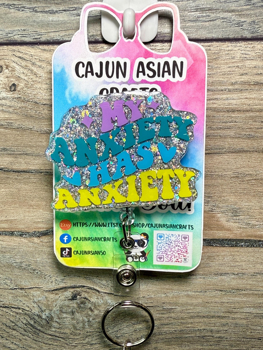 Funny Anxiety Badge Reel/ID Clip Retractable-(Alligator, Belt, MRI Safe, Carabiner Clips) & Non-Retractable Clips
