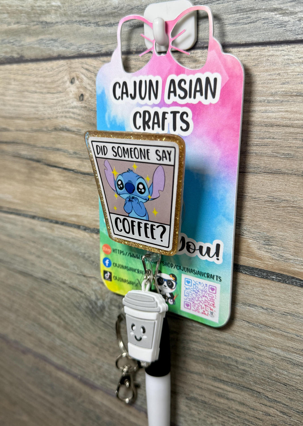 Coffee Stitch Badge Reel/ID Clip Retractable-(Alligator, Belt, MRI Safe, Carabiner Clips) & Non-Retractable Clips