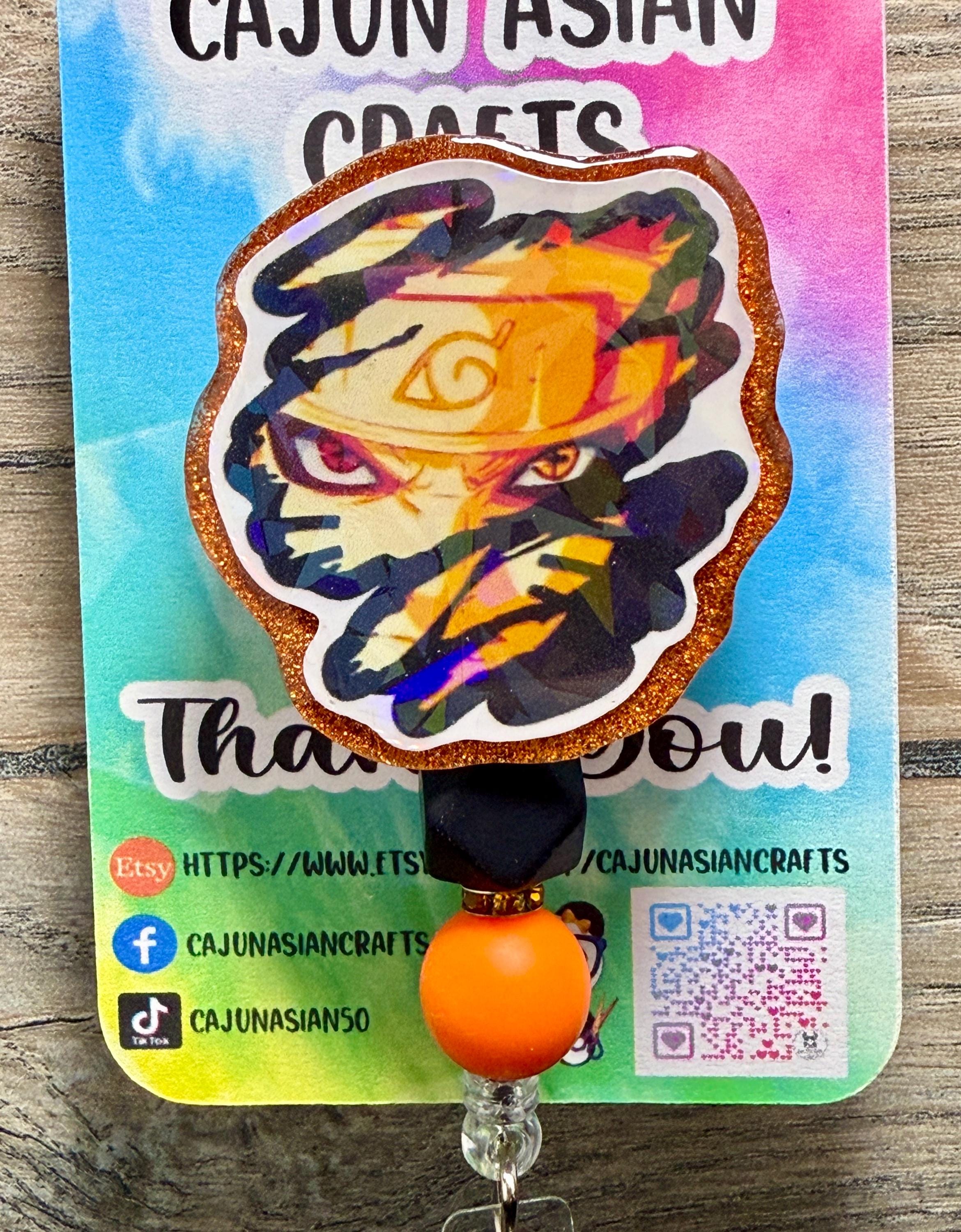 Anime Nine Tails Mode Badge Reel/ID Clip Retractable-(Alligator, Belt, MRI Safe, Carabiner Clips) & Non-Retractable Clips