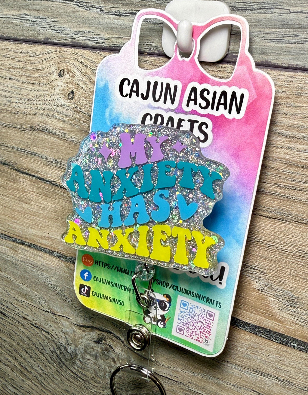 Funny Anxiety Badge Reel/ID Clip Retractable-(Alligator, Belt, MRI Safe, Carabiner Clips) & Non-Retractable Clips