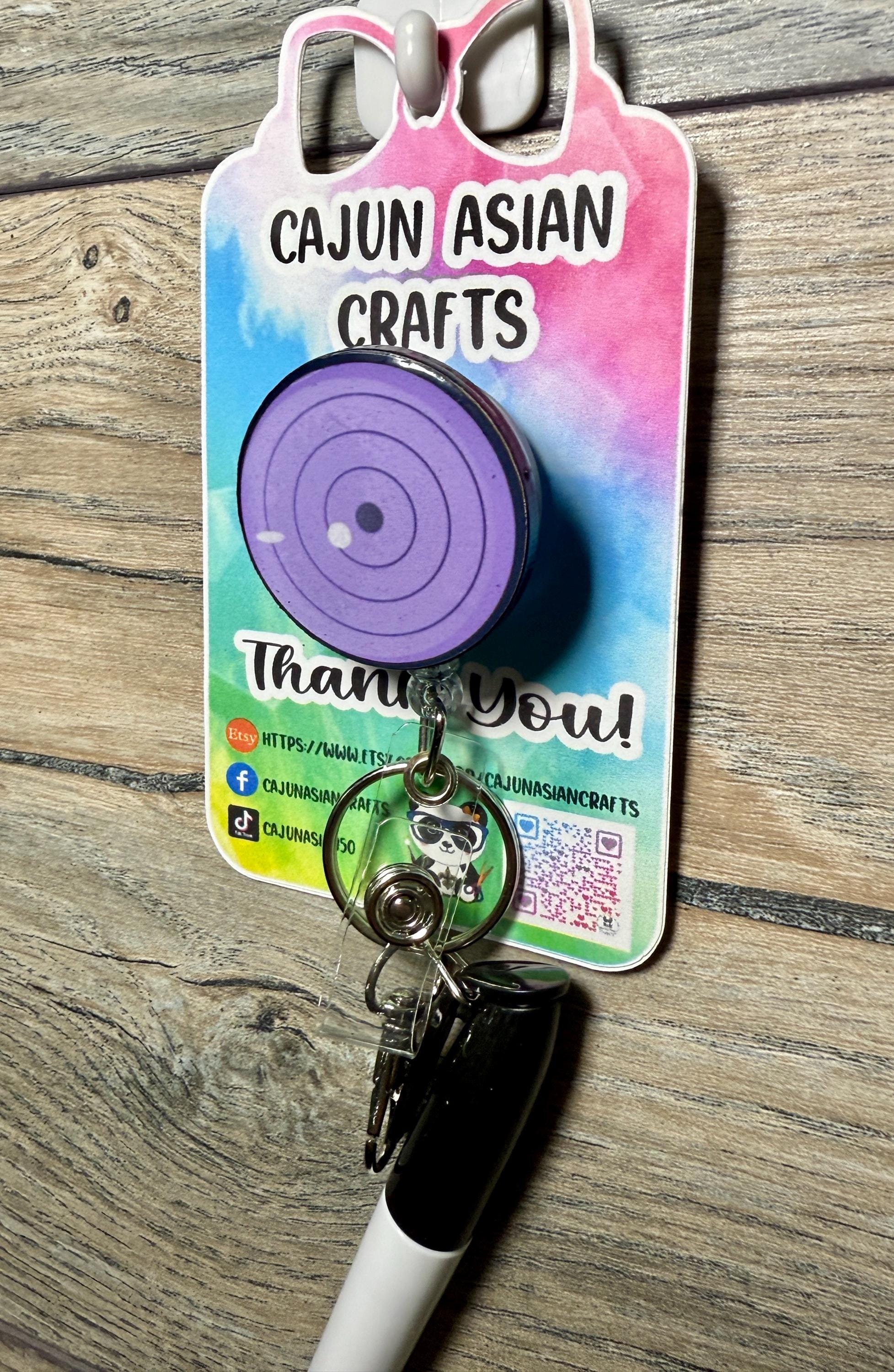 Rinnegan Eye Anime Badge Reel/ID Clip-Retractable Clips-(Alligator, Belt, MRI Safe, Carabiner) & Non-Retractable Clips