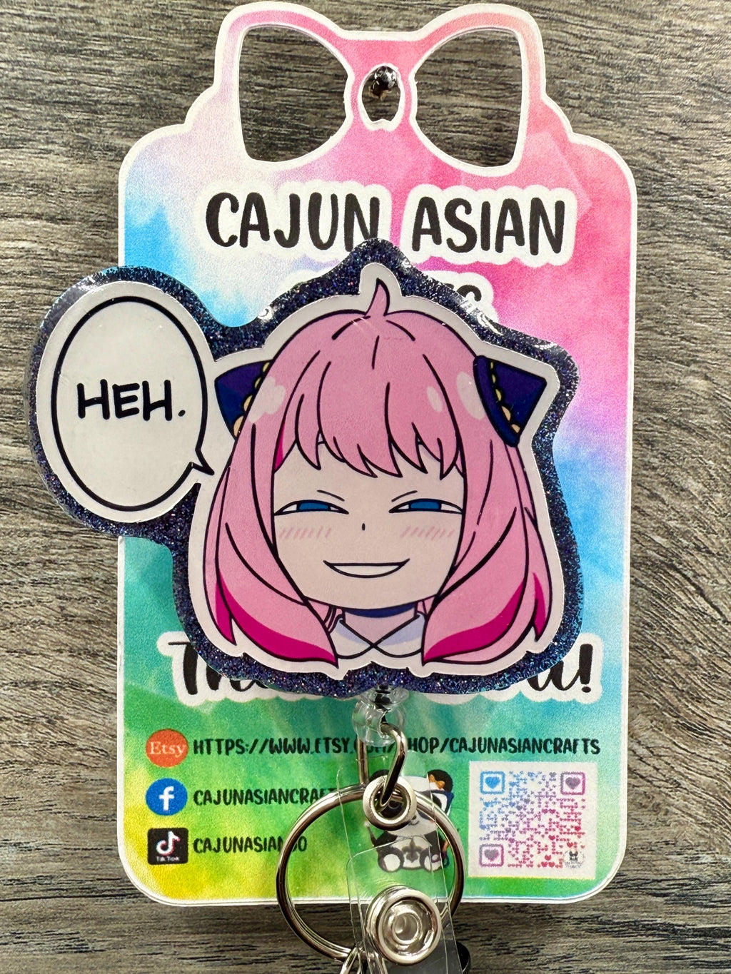 Cute Spy Anime Inspired Badge Reel/ID Clip Retractable-(Alligator, Belt, MRI Safe, Carabiner Clips) & Non-Retractable Clips