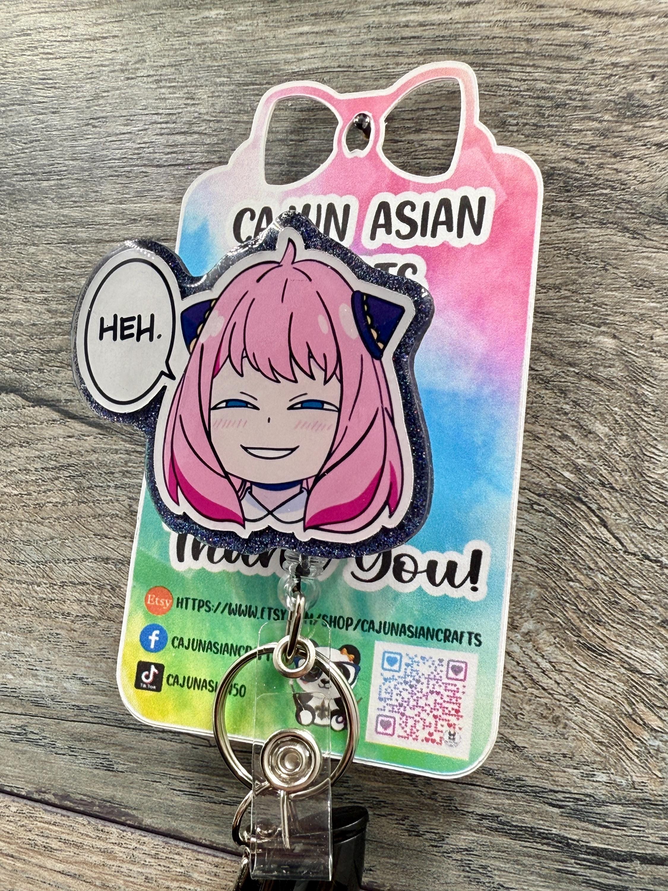 Cute Spy Anime Inspired Badge Reel/ID Clip Retractable-(Alligator, Belt, MRI Safe, Carabiner Clips) & Non-Retractable Clips