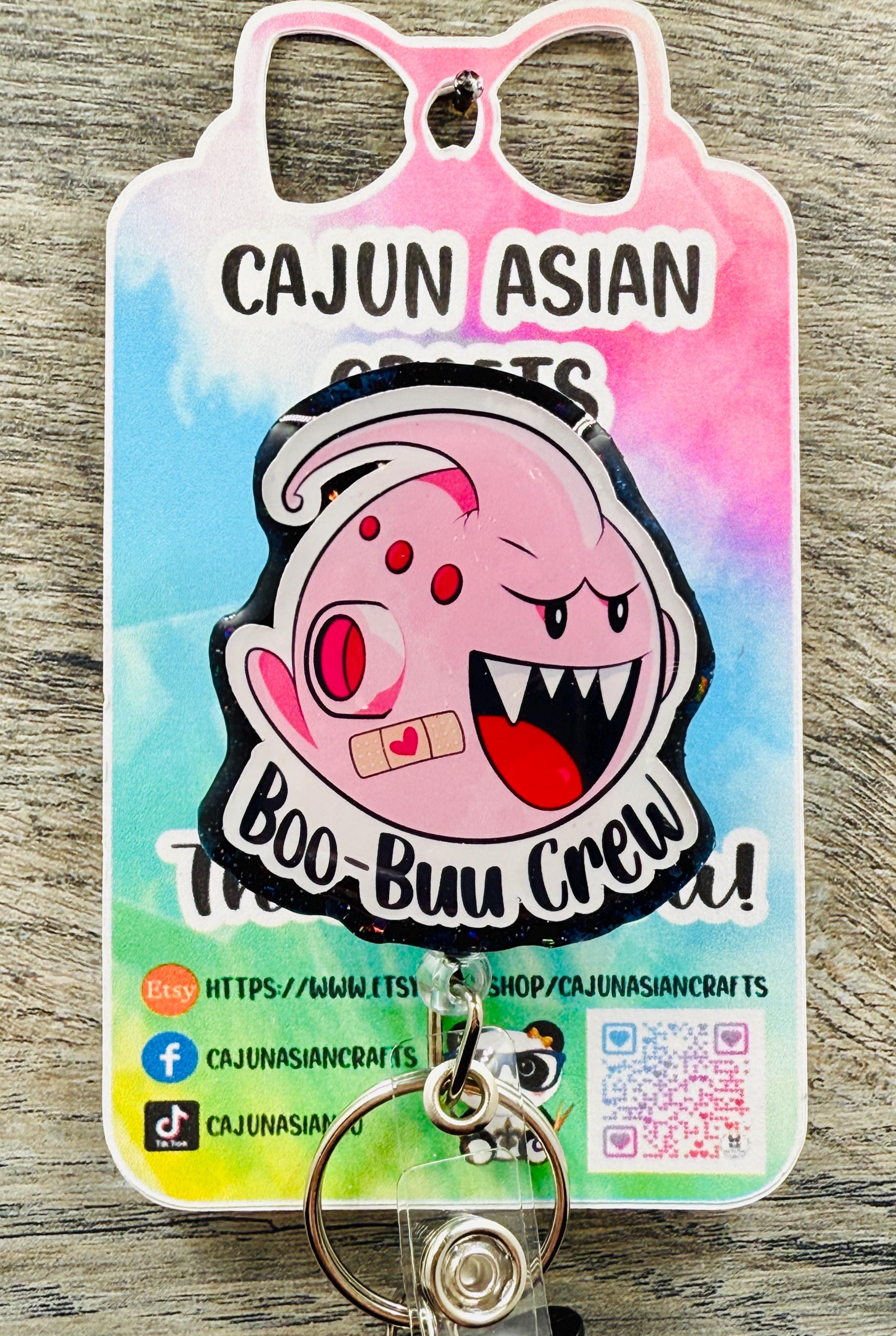 Boo and Majin Buu Inspired Badge Reel/ID Clip Retractable-(Alligator, Belt, MRI Safe, Carabiner Clips) & Non-Retractable Clips