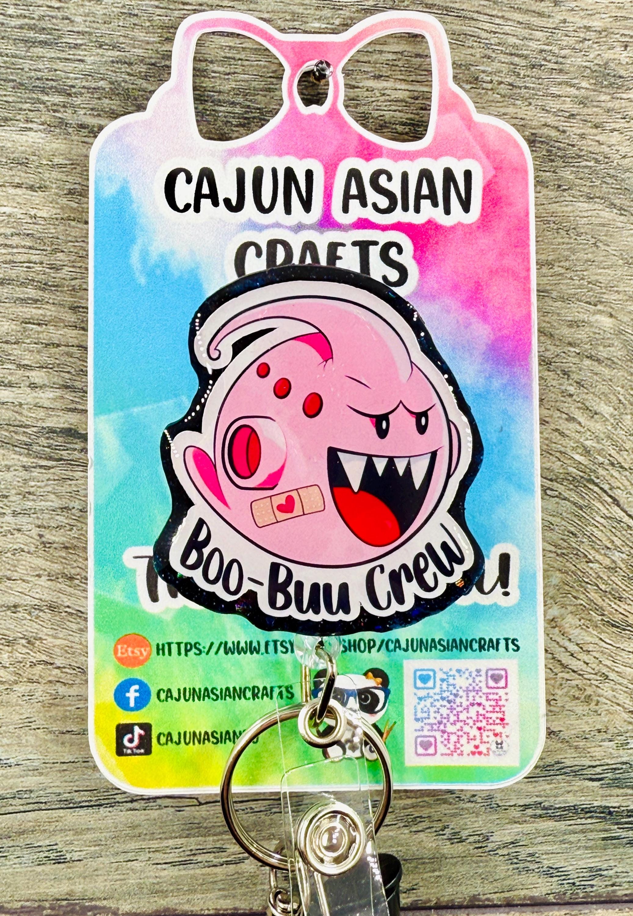 Boo and Majin Buu Inspired Badge Reel/ID Clip Retractable-(Alligator, Belt, MRI Safe, Carabiner Clips) & Non-Retractable Clips