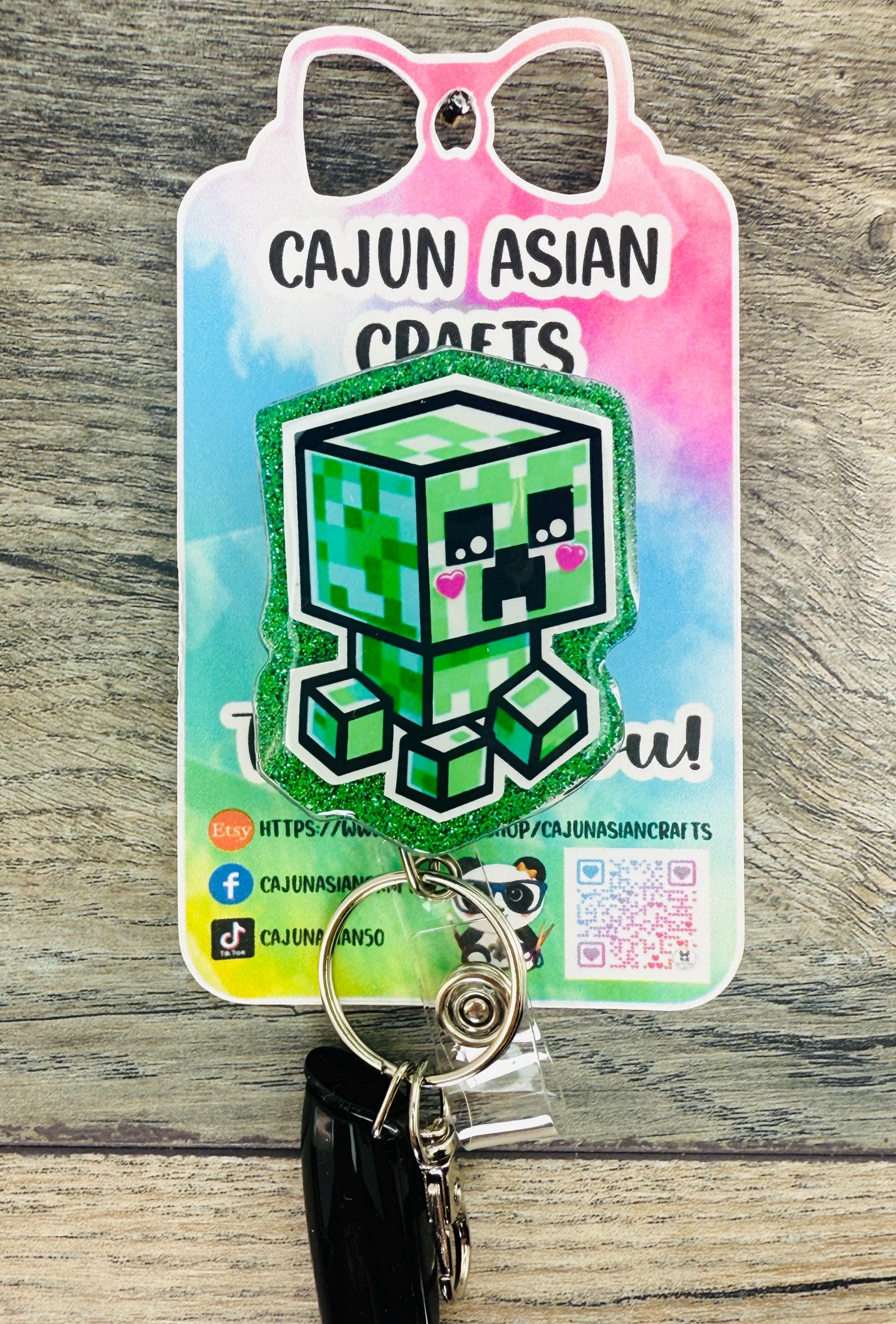 Creeper Inspired Badge Reel/ID Clip Retractable-(Alligator, Belt, MRI Safe, Carabiner Clips) & Non-Retractable Clips