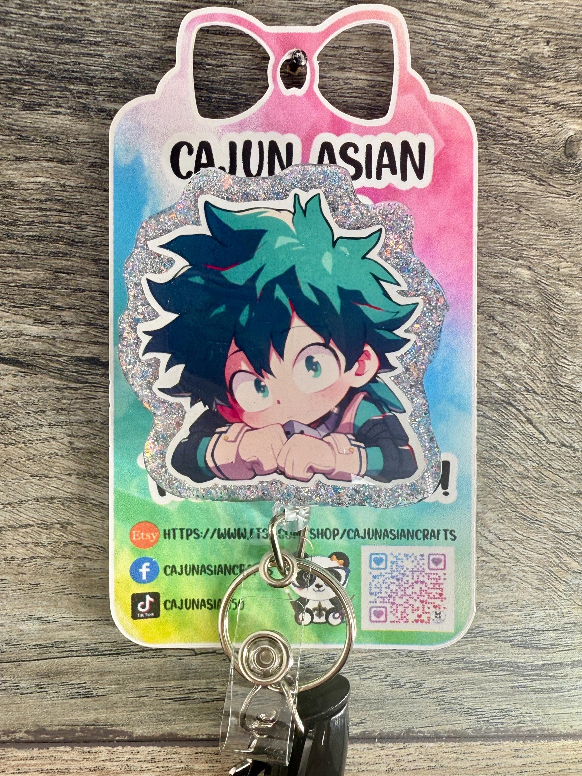 MHA Chibi Inspired Anime Badge Reel/ID Clip/Holder -Retractable Clips-(Alligator, Belt, MRI Safe, Carabiner) & Non-Retractable Clips