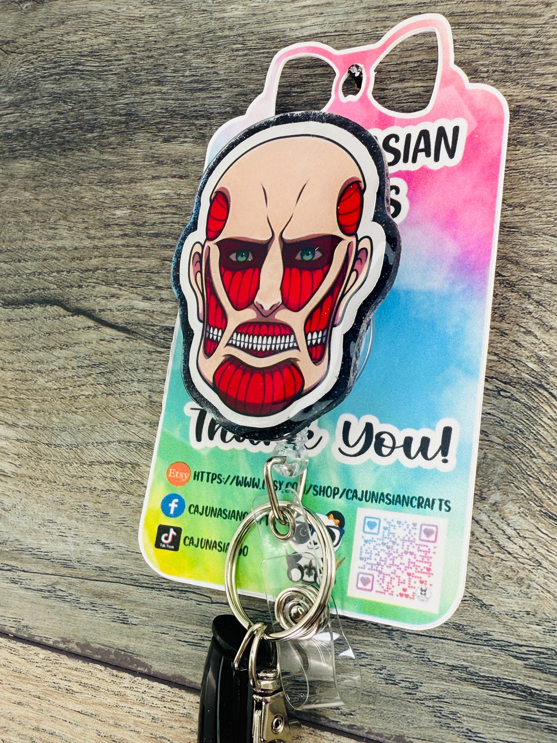 Anime Titan Inspired Badge Reel/ID Clip Retractable-(Alligator, Belt, MRI Safe, Carabiner Clips) & Non-Retractable Clips