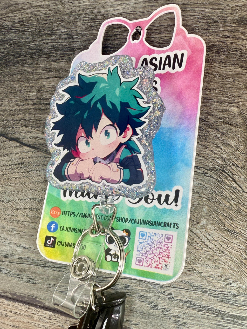 MHA Chibi Inspired Anime Badge Reel/ID Clip/Holder -Retractable Clips-(Alligator, Belt, MRI Safe, Carabiner) & Non-Retractable Clips