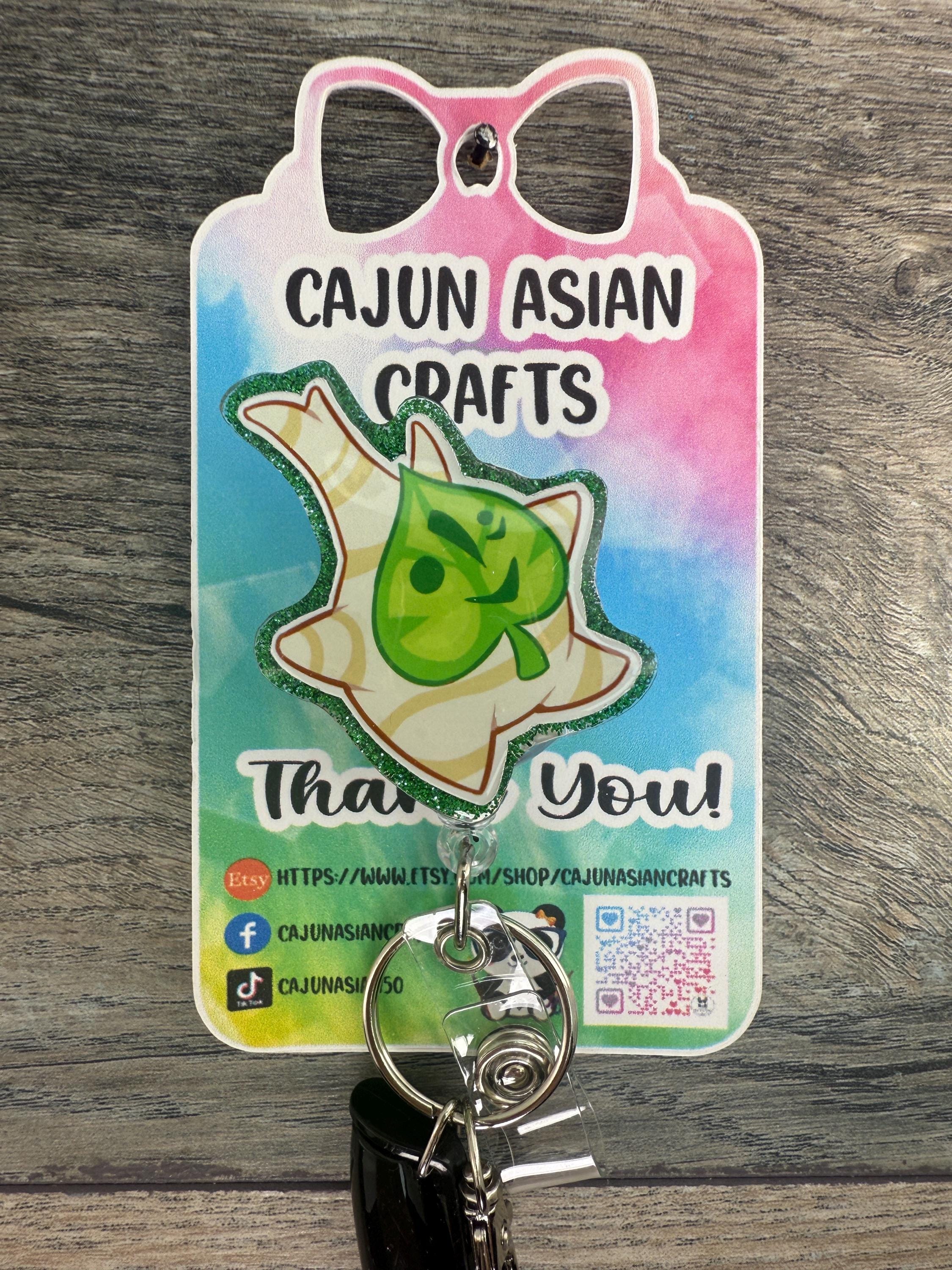 Korok Inspired Zelda Badge Reel/ID Clip Retractable-(Alligator, Belt, MRI Safe, Carabiner Clips) & Non-Retractable Clips