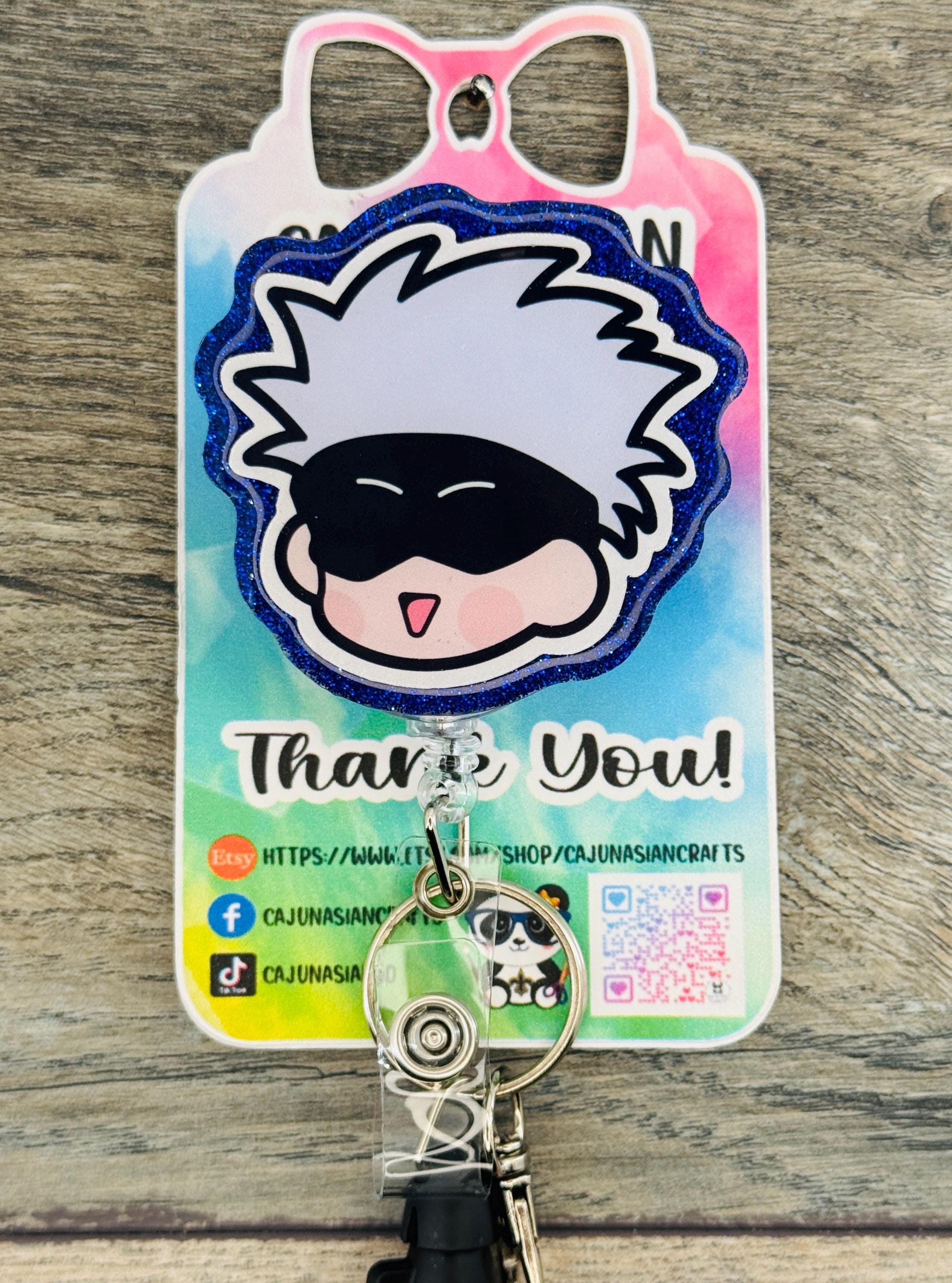 Jujitsu Anime Badge Reel/ID Clip Retractable-(Alligator, Belt, MRI Safe, Carabiner Clips) & Non-Retractable Clips