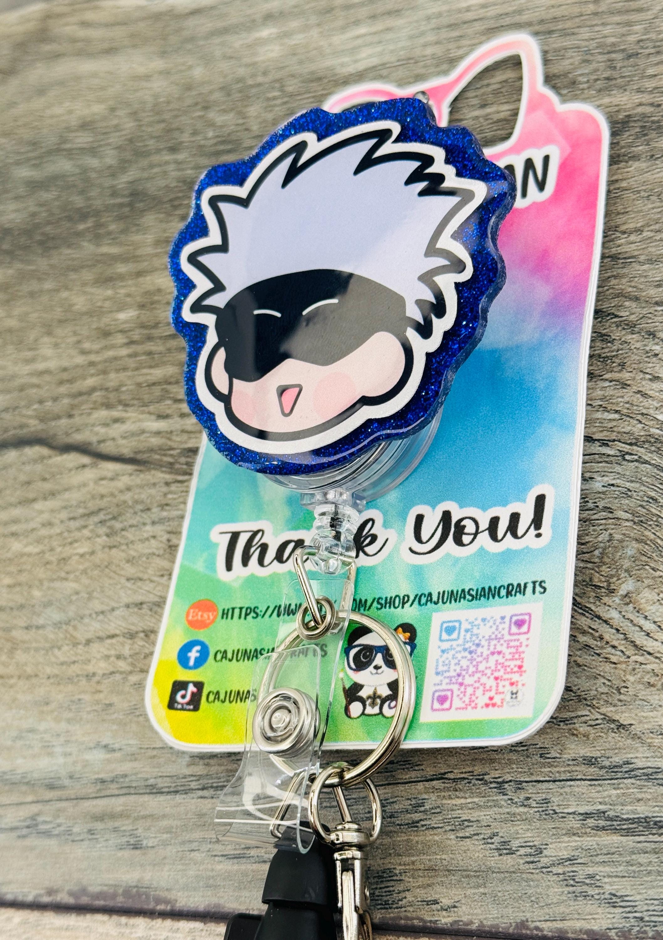 Jujitsu Anime Badge Reel/ID Clip Retractable-(Alligator, Belt, MRI Safe, Carabiner Clips) & Non-Retractable Clips