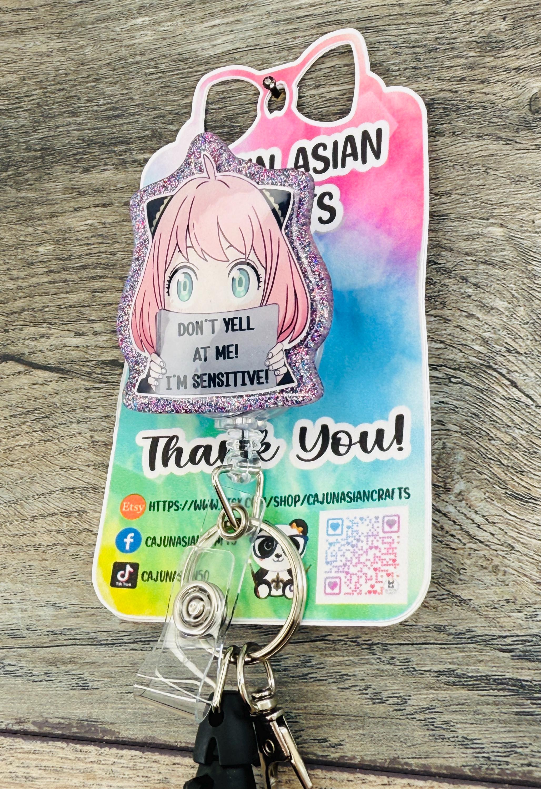 Cute Spy Anime Inspired Badge Reel/ID Clip-Retractable Clips-(Alligator, Belt, MRI Safe, Carabiner) & Non-Retractable Clips