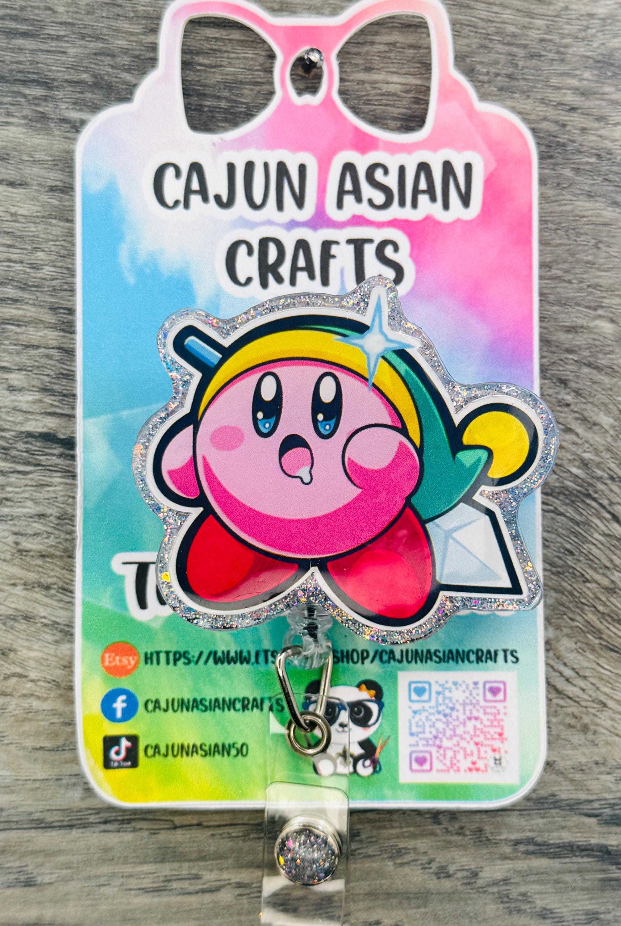 Link Kirby Zelda Video Game Badge Reel/ID Clip-Retractable Clips-(Alligator, Belt, MRI Safe, Carabiner) & Non-Retractable Clips