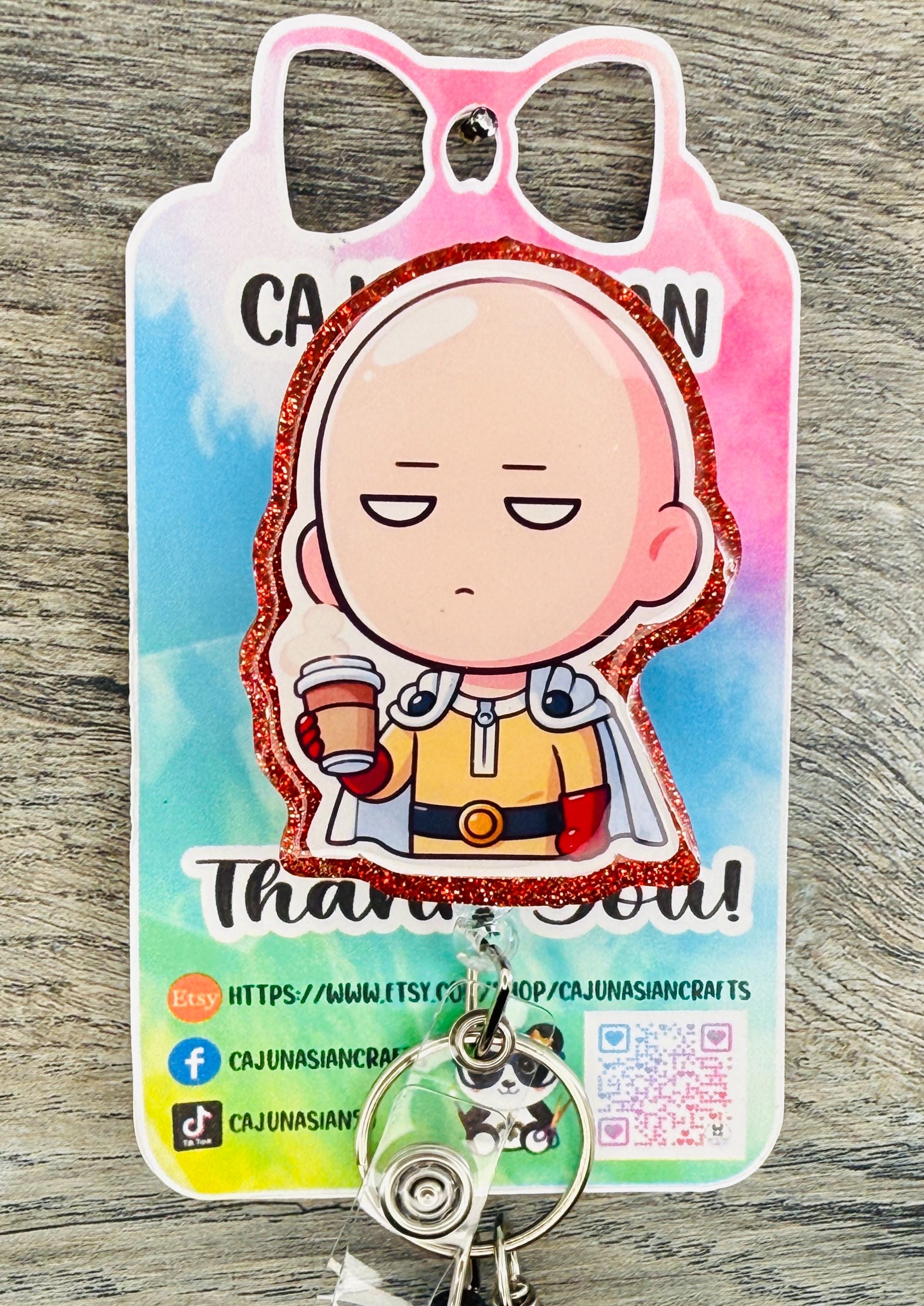 One Punch Inspired Badge Reel/ID Clip Retractable-(Alligator, Belt, MRI Safe, Carabiner Clips) & Non-Retractable Clips