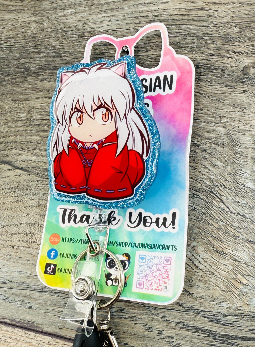 Inuyasha Inspired Badge Reel/ID Clip Retractable-(Alligator, Belt, MRI Safe, Carabiner Clips) & Non-Retractable Clips
