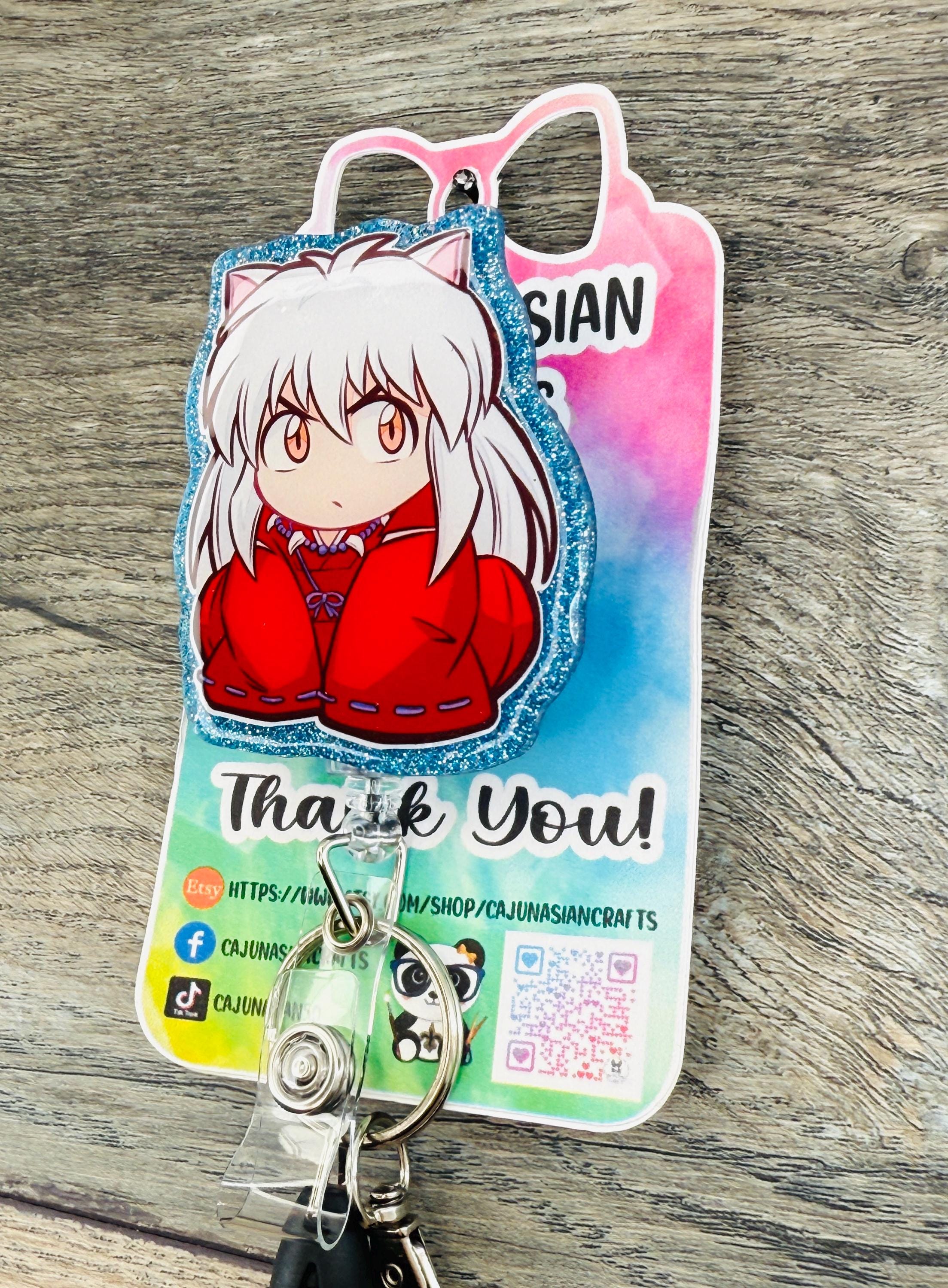 Inuyasha Inspired Badge Reel/ID Clip Retractable-(Alligator, Belt, MRI Safe, Carabiner Clips) & Non-Retractable Clips
