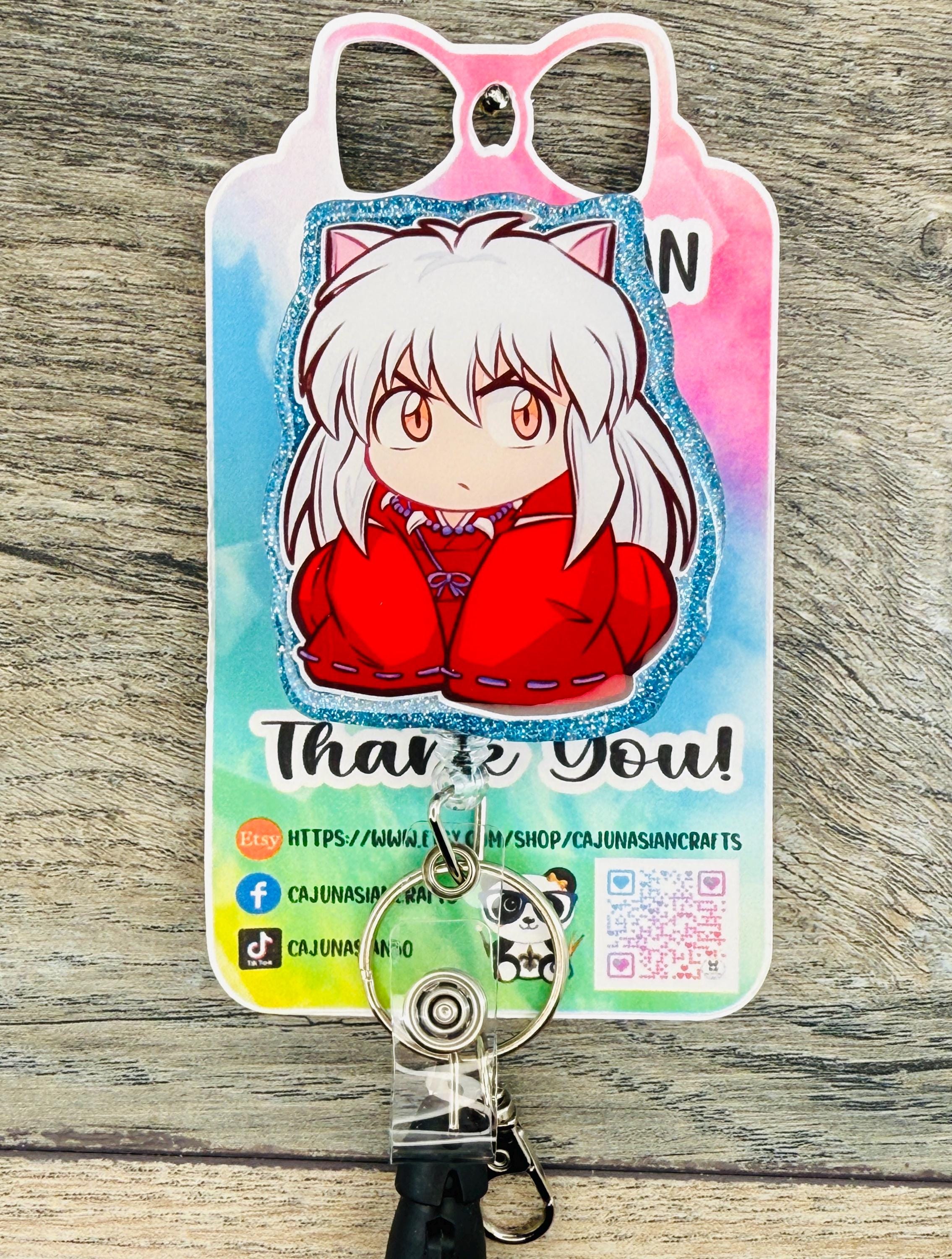 Inuyasha Inspired Badge Reel/ID Clip Retractable-(Alligator, Belt, MRI Safe, Carabiner Clips) & Non-Retractable Clips
