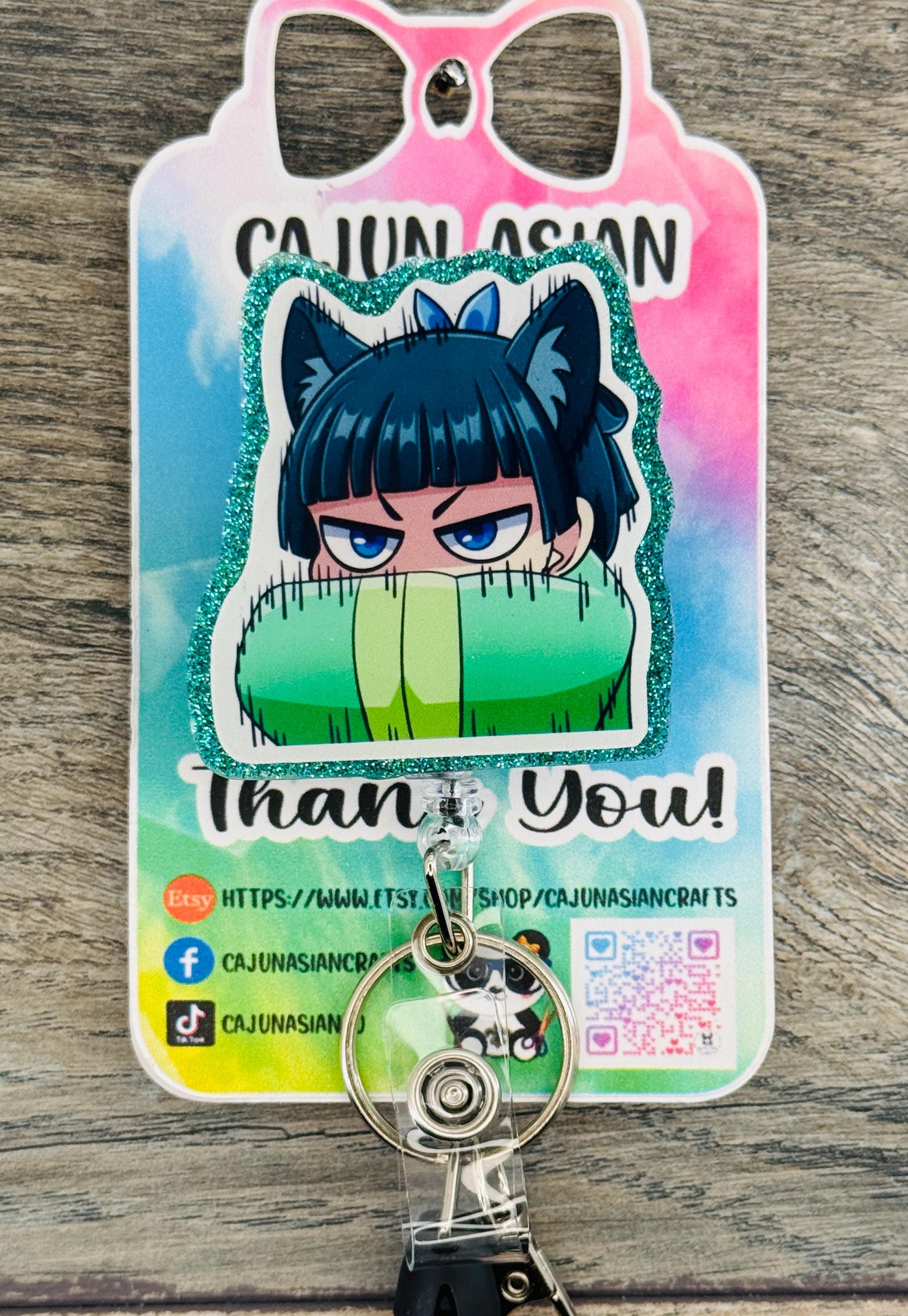 Frustrated/Angry Inspired Apothecary Anime Badge Reel-Retractable Clips-(Alligator, Belt, MRI Safe, Carabiner) & Non-Retractable Clips