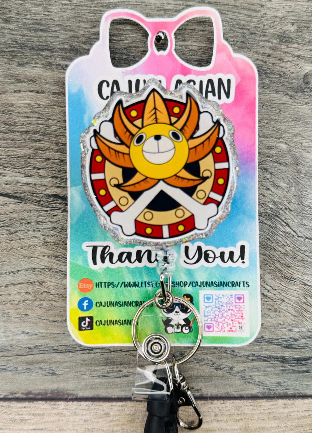 Thousand Sunny Inspired Badge Reel/ID Clip-Retractable Clips-(Alligator, Belt, MRI Safe, Carabiner) & Non-Retractable Clips