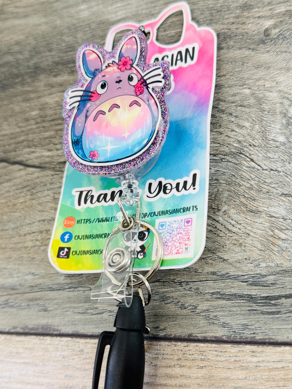 My Neighbor Kami/Spirit Anime Inspired Badge Reel/ID Clip-Retractable Clips-(Alligator, Belt, MRI Safe, Carabiner) & Non-Retractable Clips