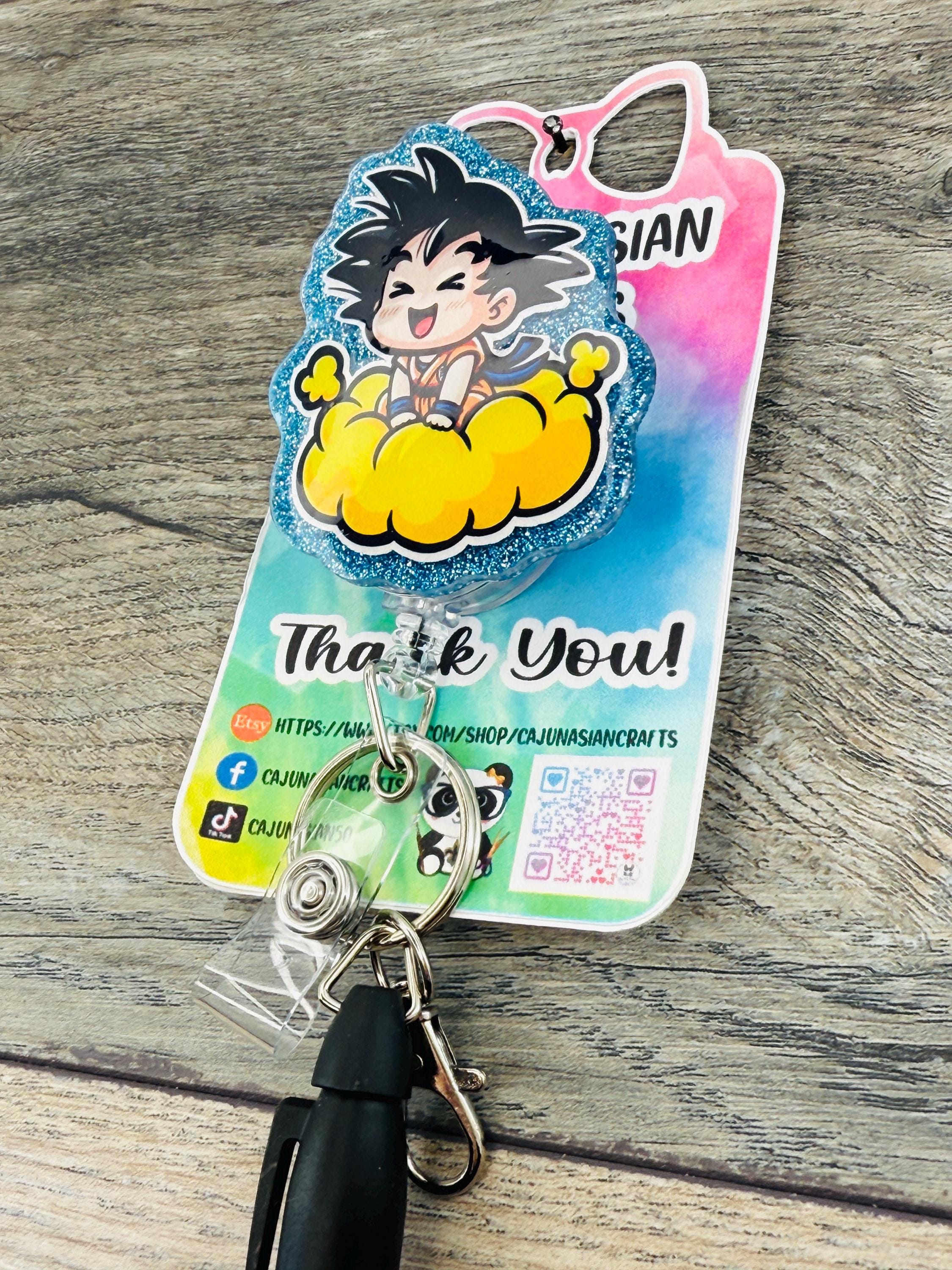Saiyan Cloud Anime Inspired Badge Reel/ID Clip-Retractable Clips-(Alligator, Belt, MRI Safe, Carabiner) & Non-Retractable Clips