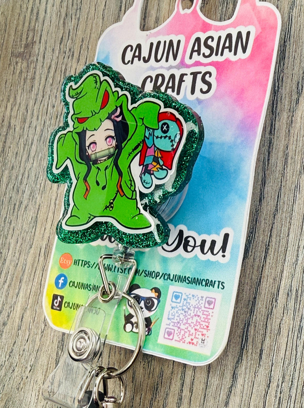 Cute Demon Girl/Boogie Anime Halloween Badge Reel/ID Clip-Retractable Clips-(Alligator, Belt, MRI Safe, Carabiner) & Non-Retractable Clips