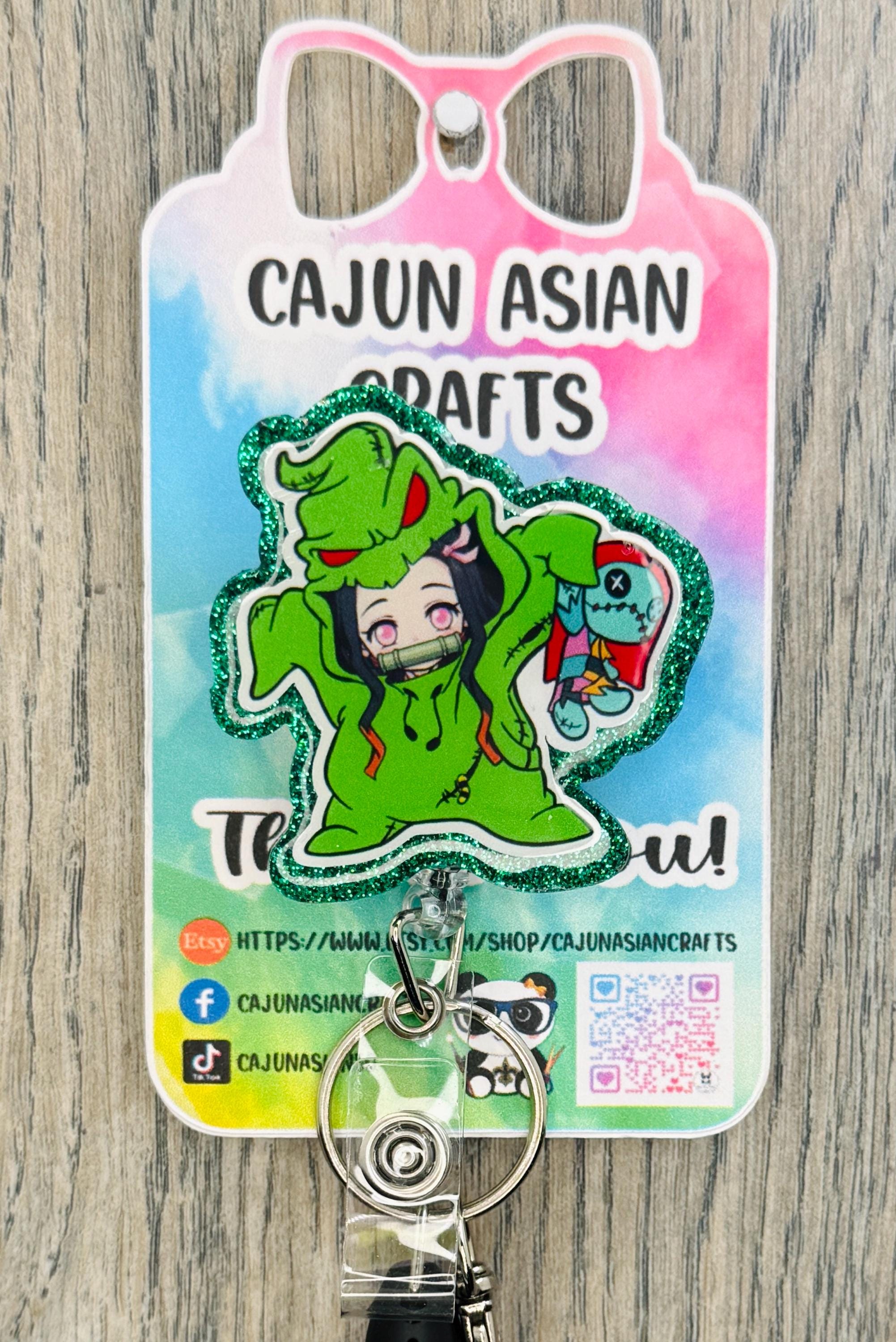 Cute Demon Girl/Boogie Anime Halloween Badge Reel/ID Clip-Retractable Clips-(Alligator, Belt, MRI Safe, Carabiner) & Non-Retractable Clips