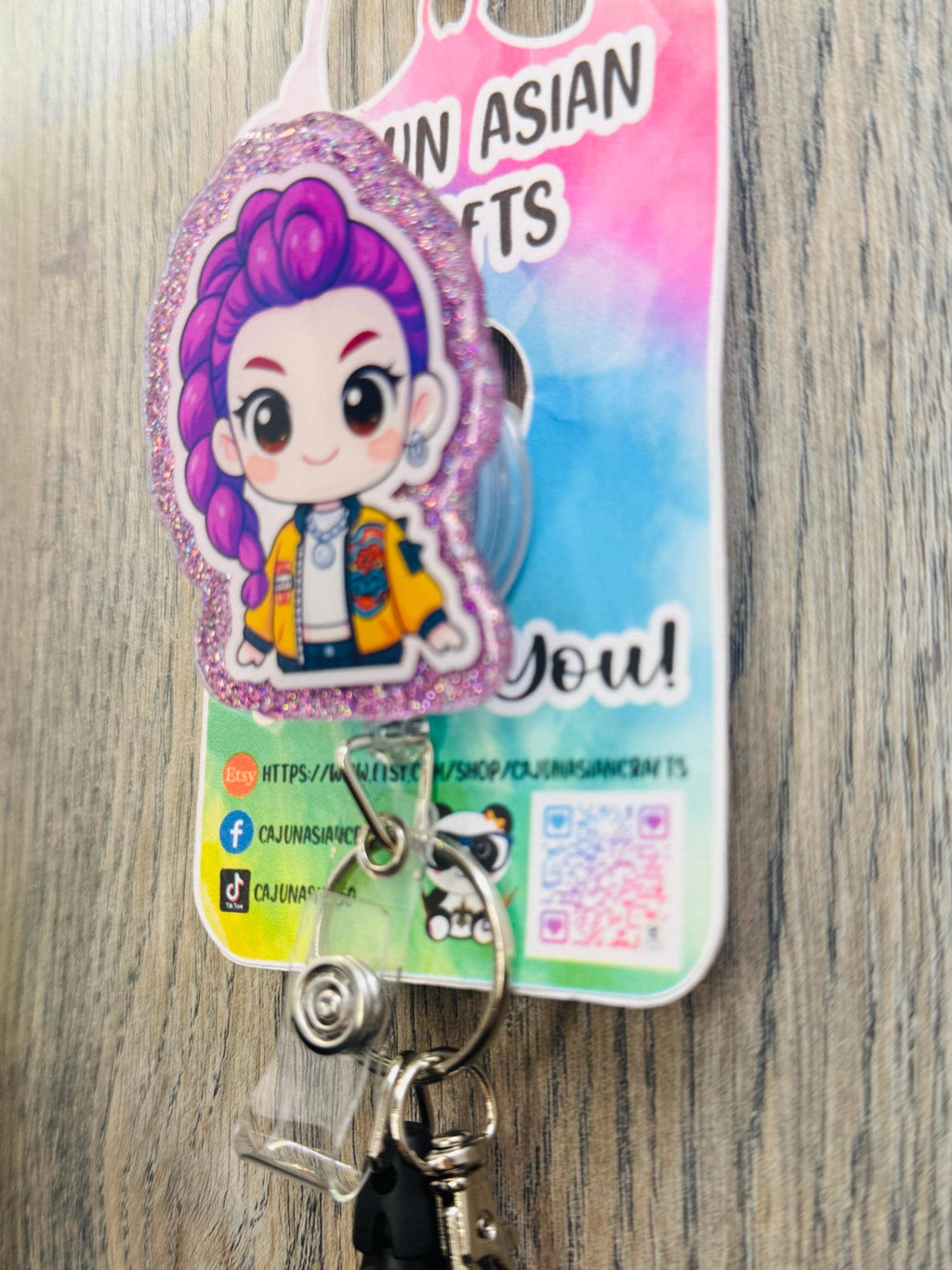 Chibi KPOP Anime Reel/ID Clip-Retractable Clips-(Alligator, Belt, MRI Safe, Carabiner) & Non-Retractable Clips