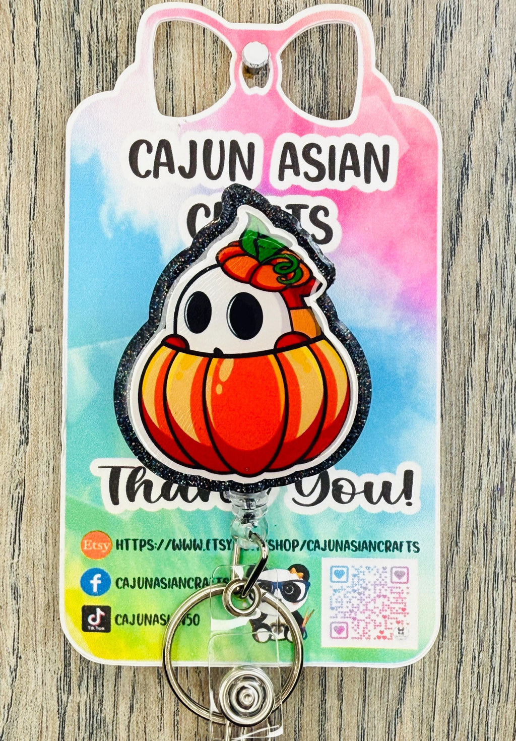 Halloween Shy Guy Inspired Badge Reel/ID Clip Retractable-(Alligator, Belt, MRI Safe, Carabiner Clips) & Non-Retractable Clips