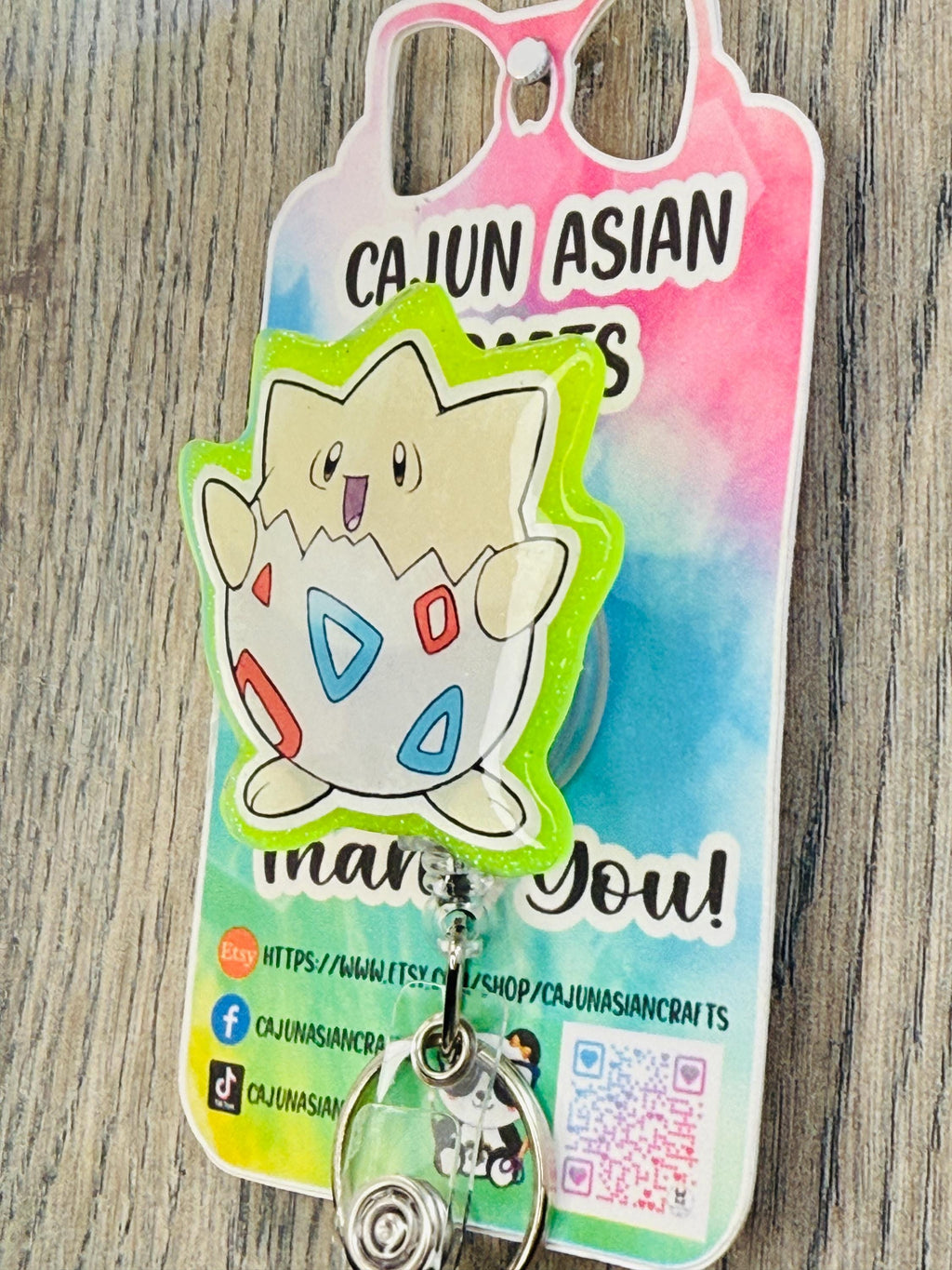 Cute Togepi Pokémon Badge Reel/ID Clip-Retractable Clips-(Alligator, Belt, MRI Safe, Carabiner) & Non-Retractable Clips