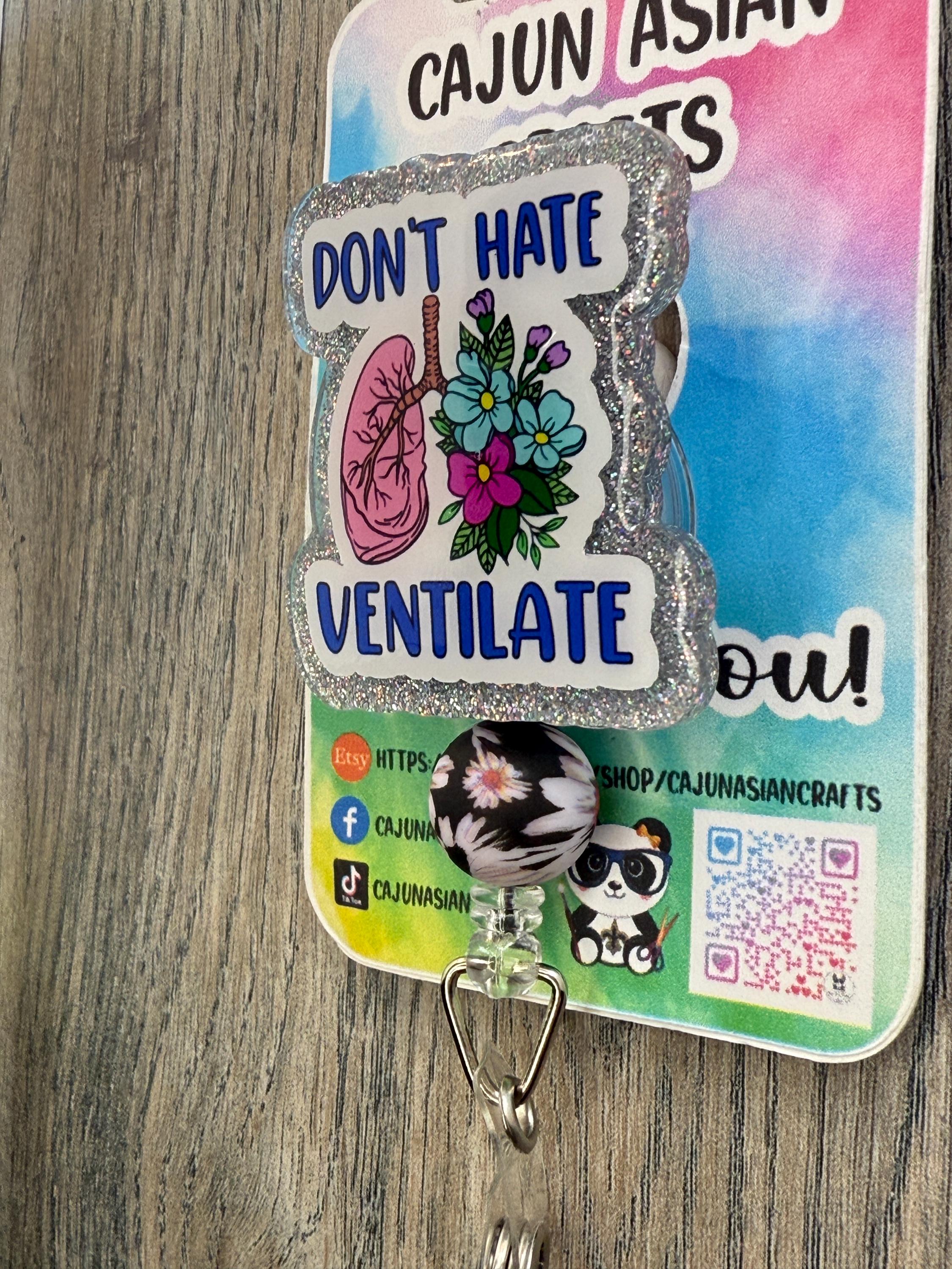 Flower Lungs Vent Badge Reel/ ID Clip-Retractable Clips-(Alligator, Belt, MRI Safe, Carabiner) & Non-Retractable Clips