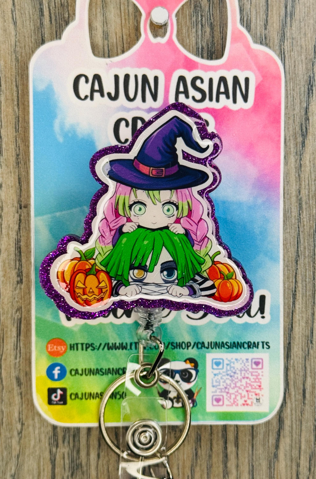 Demon Anime Halloween Reel/ID Clip/Holder-Retractable Clips-(Alligator, Belt, MRI Safe, Carabiner) & Non-Retractable Clips