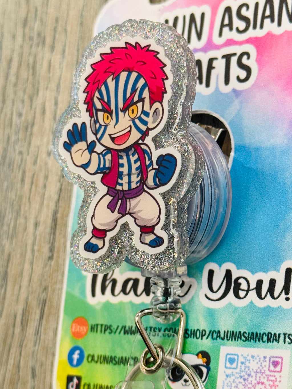 Demon Anime Badge Reel/ID Clip Retractable-(Alligator, Belt, MRI Safe, Carabiner Clips) & Non-Retractable Clips