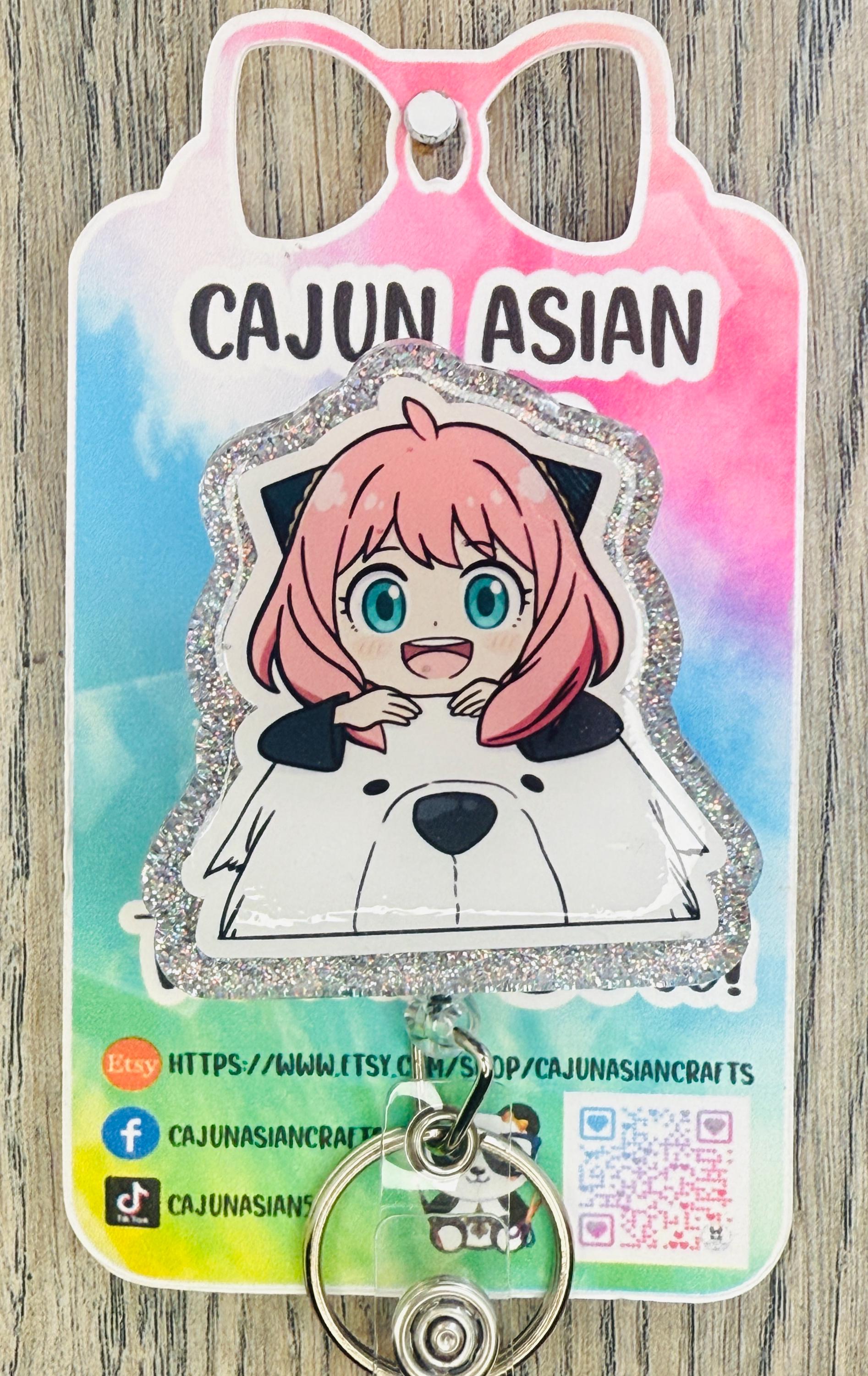 Spy Girl w/Bond Anime Inspired Badge Reel/ID Clip-Retractable Clips-(Alligator, Belt, MRI Safe, Carabiner) & Non-Retractable Clips