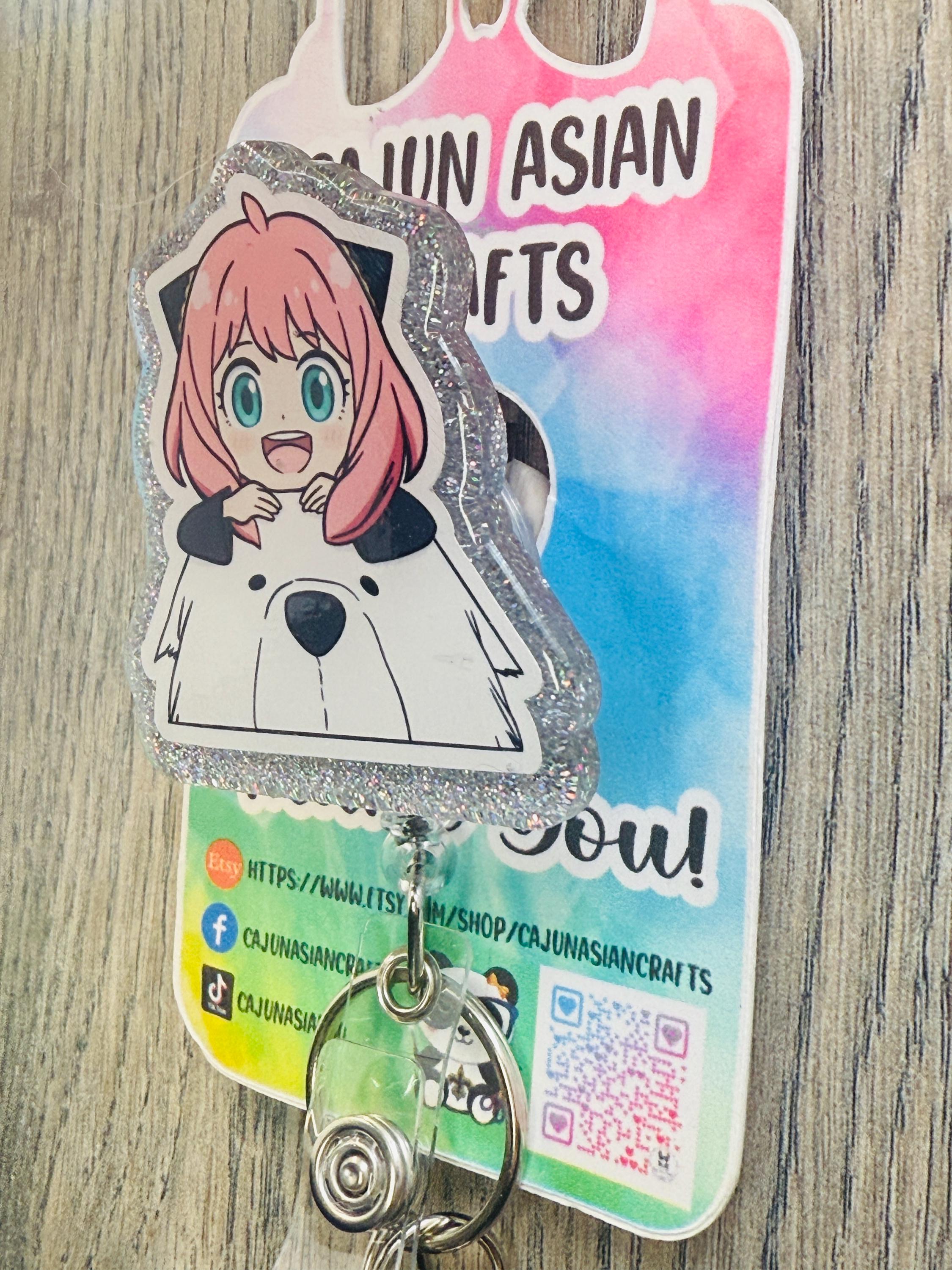 Spy Girl w/Bond Anime Inspired Badge Reel/ID Clip-Retractable Clips-(Alligator, Belt, MRI Safe, Carabiner) & Non-Retractable Clips