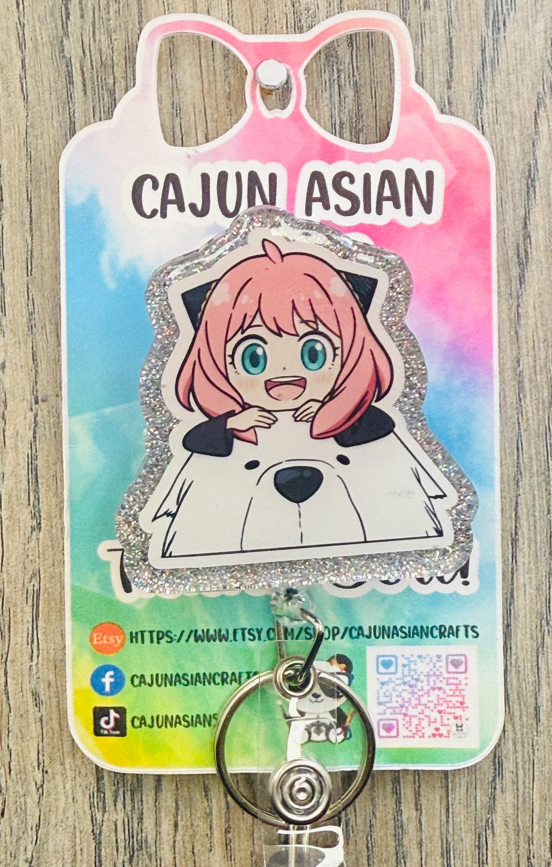 Spy Girl w/Bond Anime Inspired Badge Reel/ID Clip-Retractable Clips-(Alligator, Belt, MRI Safe, Carabiner) & Non-Retractable Clips