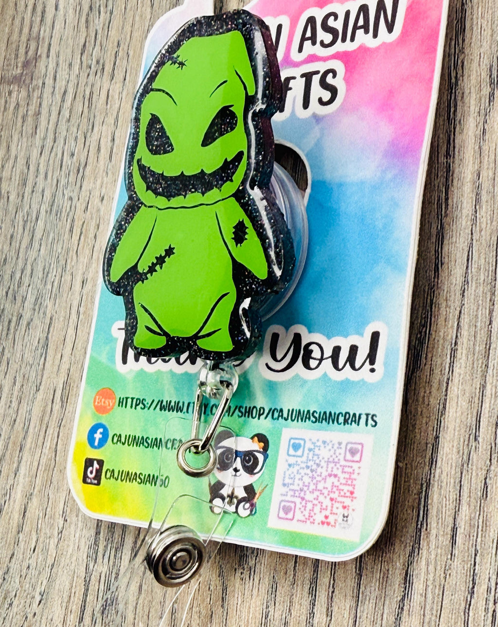 Halloween Nightmare Boogy Man Badge Reel/ ID Clip-Retractable Clips-(Alligator, Belt, MRI Safe, Carabiner) & Non-Retractable Clips