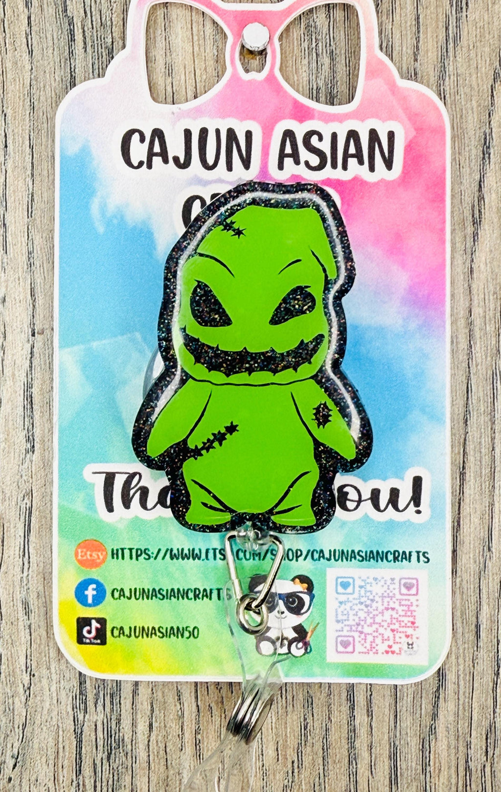 Halloween Nightmare Boogy Man Badge Reel/ ID Clip-Retractable Clips-(Alligator, Belt, MRI Safe, Carabiner) & Non-Retractable Clips