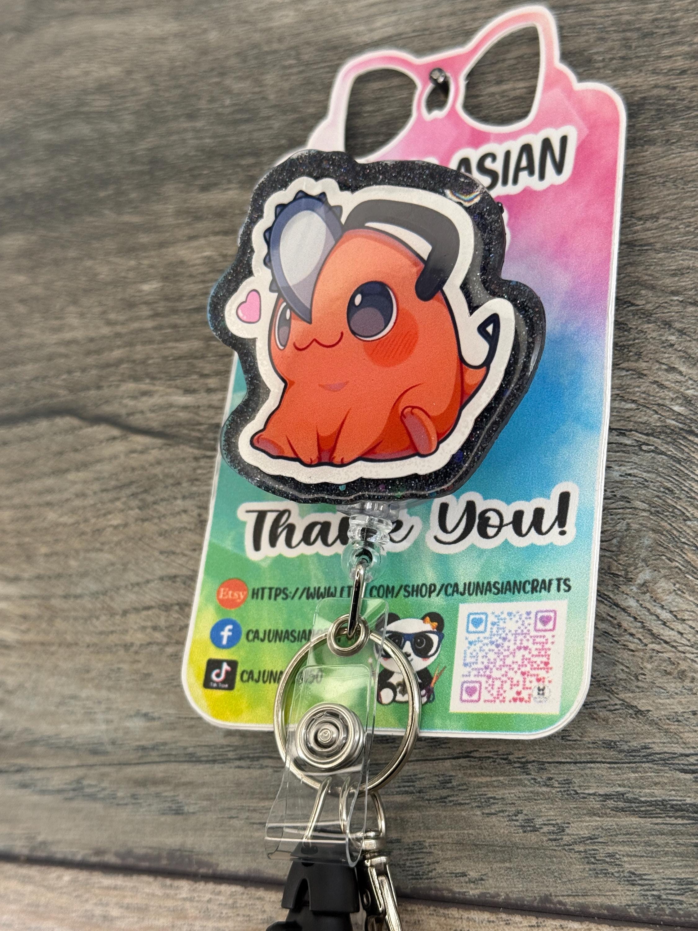 Anime Dog Inspired Badge Reel/ID Clip Retractable-(Alligator, Belt, MRI Safe, Carabiner Clips) & Non-Retractable Clips