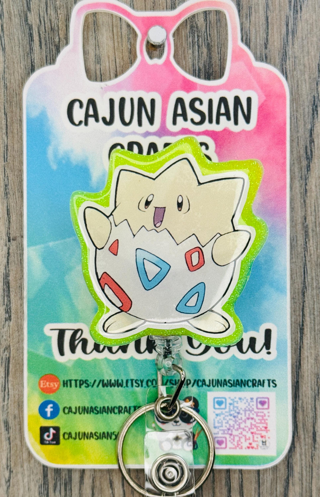 Cute Togepi Pokémon Badge Reel/ID Clip-Retractable Clips-(Alligator, Belt, MRI Safe, Carabiner) & Non-Retractable Clips