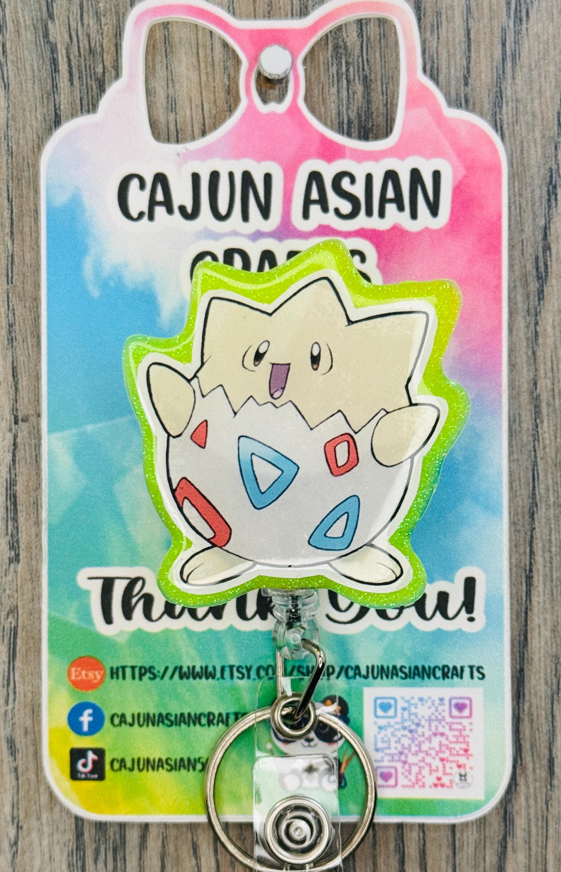 Cute Togepi Pokémon Badge Reel/ID Clip-Retractable Clips-(Alligator, Belt, MRI Safe, Carabiner) & Non-Retractable Clips