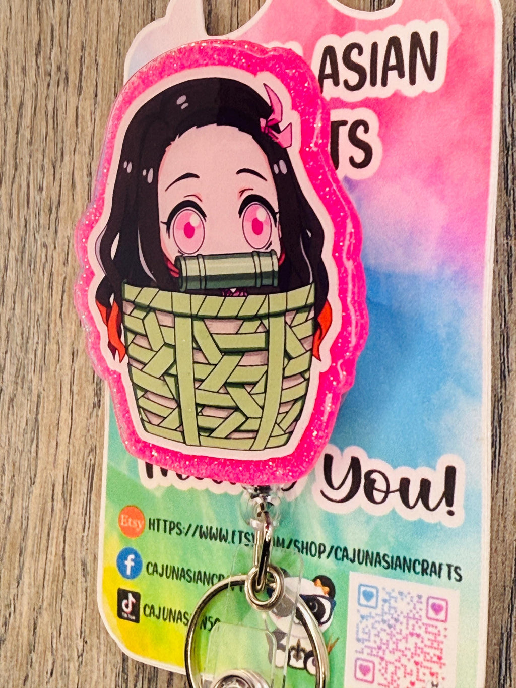 Demon Girl Anime Badge Reel/ID Clip Retractable-(Alligator, Belt, MRI Safe, Carabiner Clips) & Non-Retractable Clips