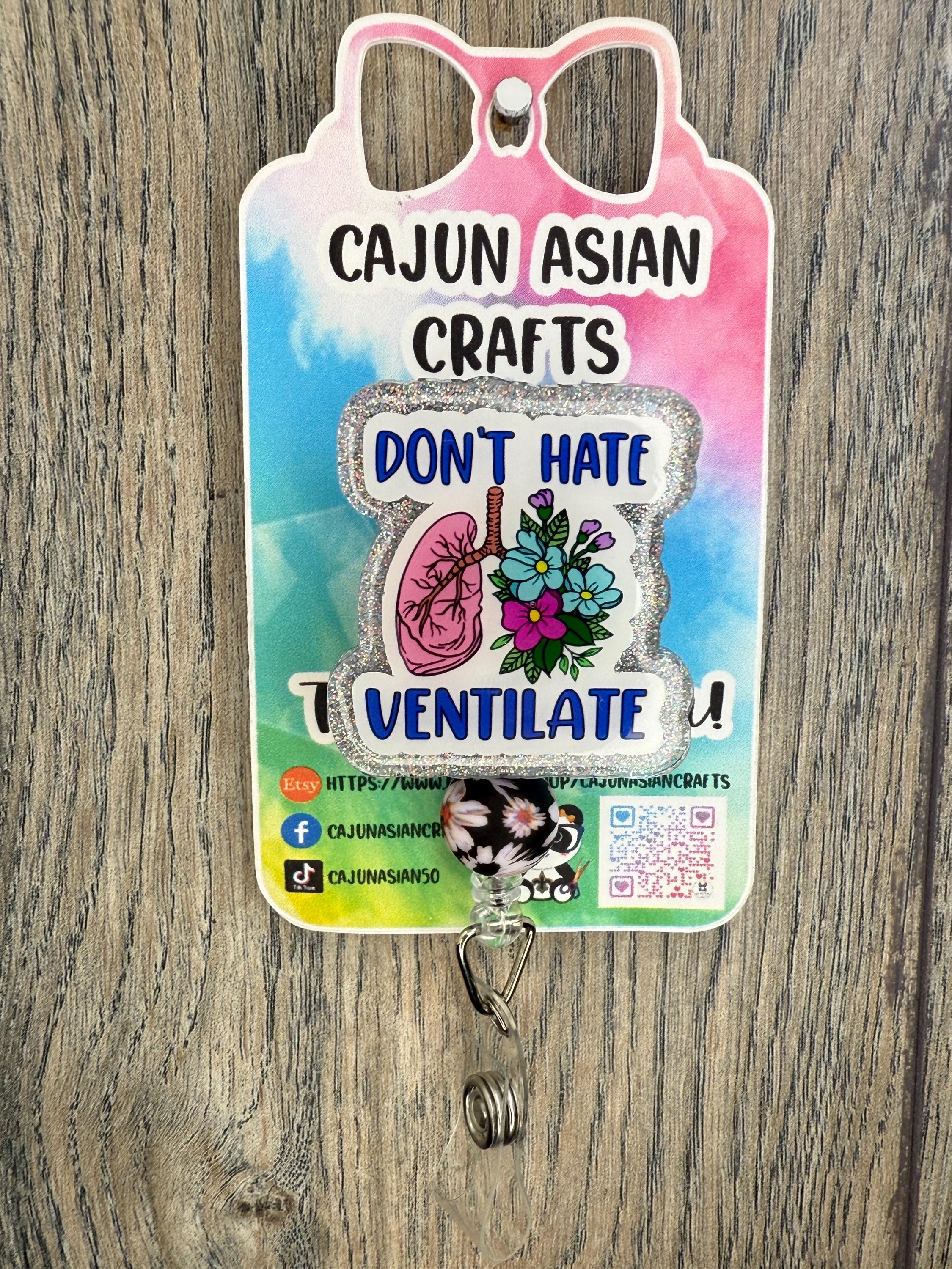 Flower Lungs Vent Badge Reel/ ID Clip-Retractable Clips-(Alligator, Belt, MRI Safe, Carabiner) & Non-Retractable Clips