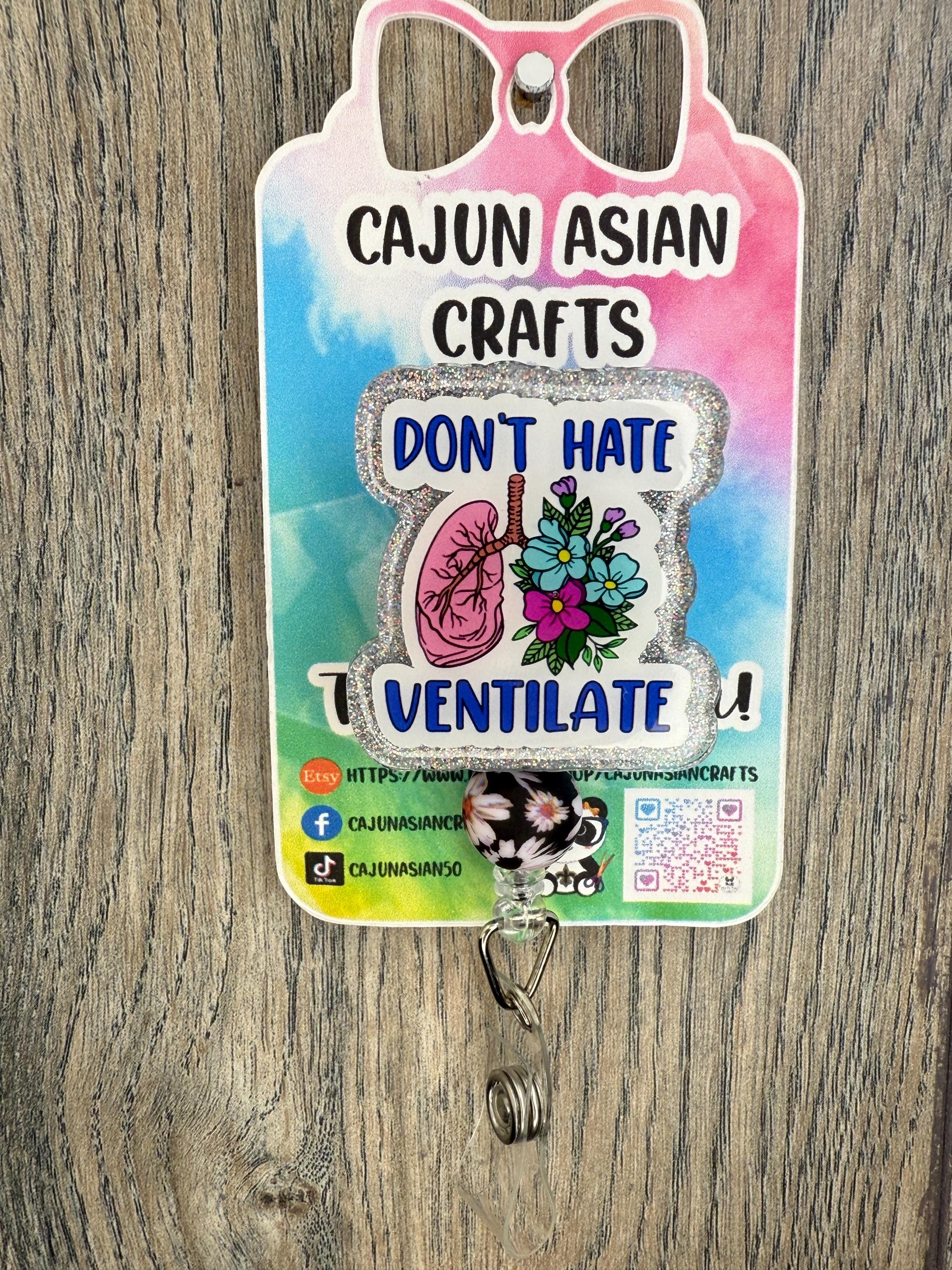 Flower Lungs Vent Badge Reel/ ID Clip-Retractable Clips-(Alligator, Belt, MRI Safe, Carabiner) & Non-Retractable Clips